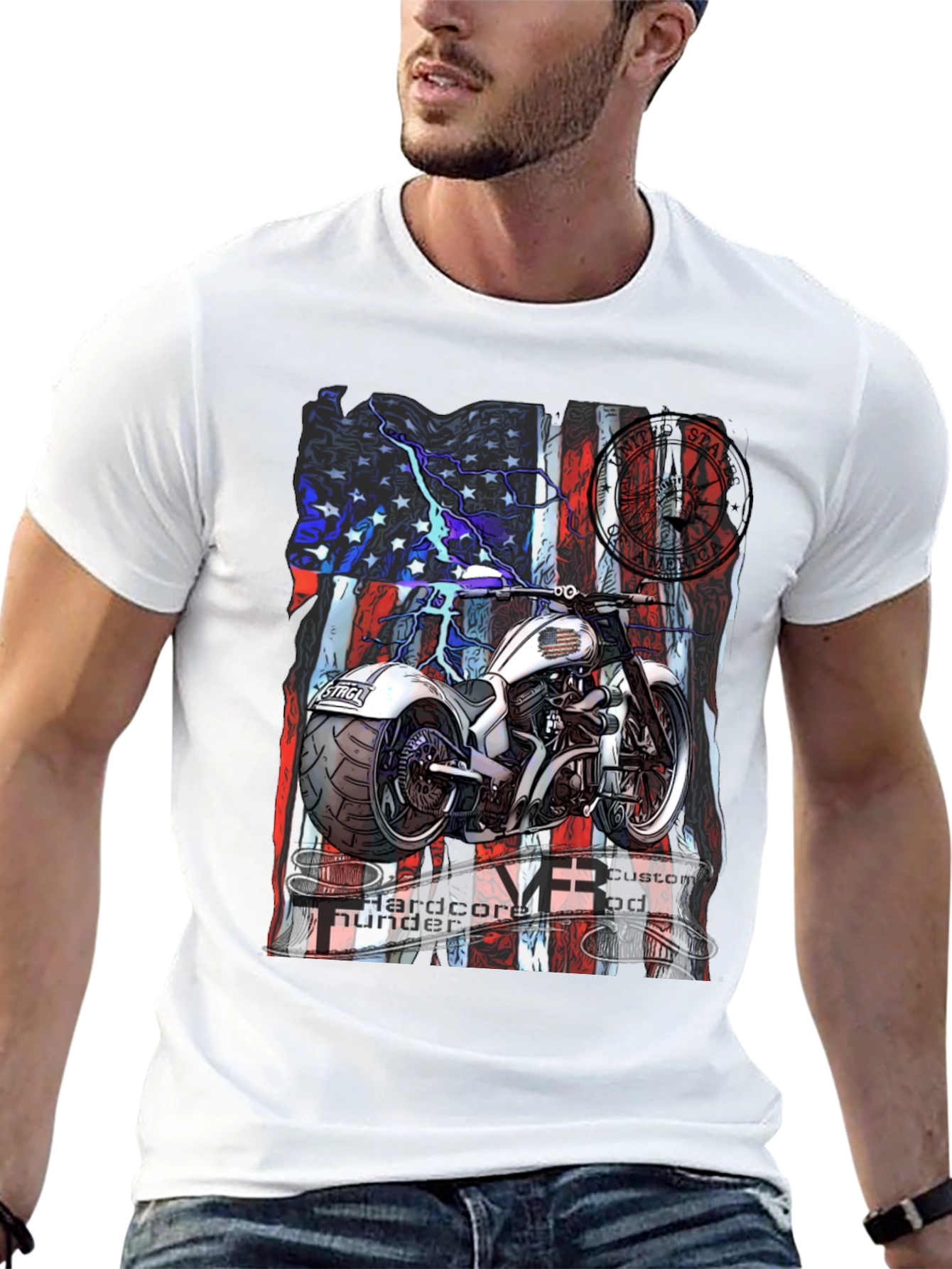 Motorcycle Hardcore Thunder Custom T-Shirt
