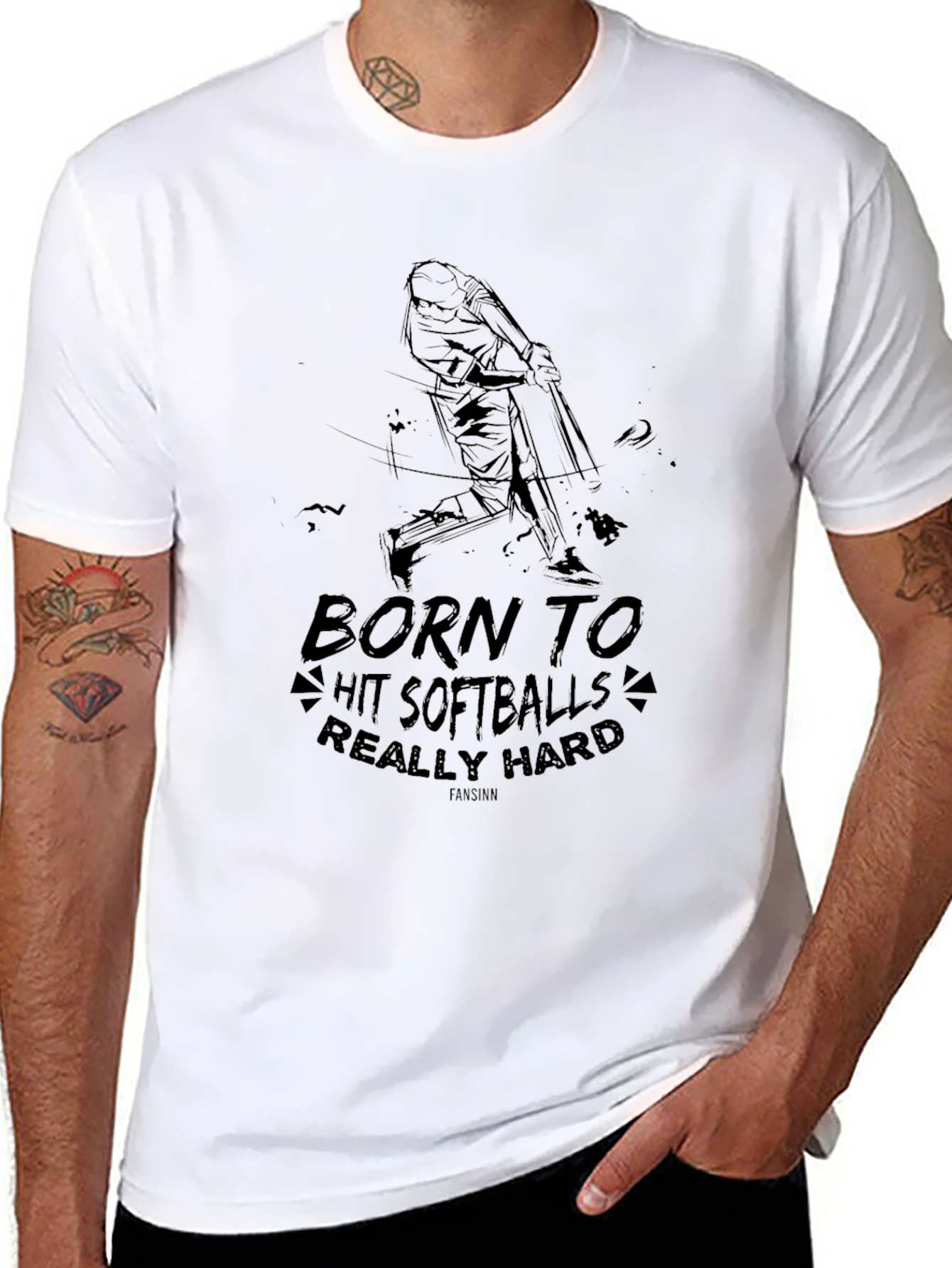 Born To Hit Softballs T-Shirt