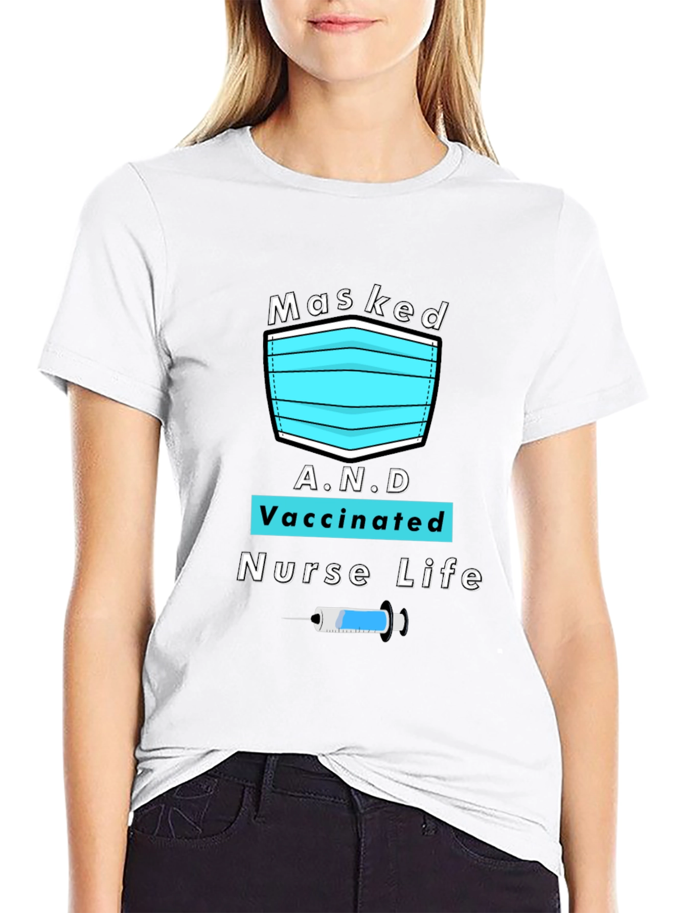 Masked Vaccinated Nurse Life T-Shirt