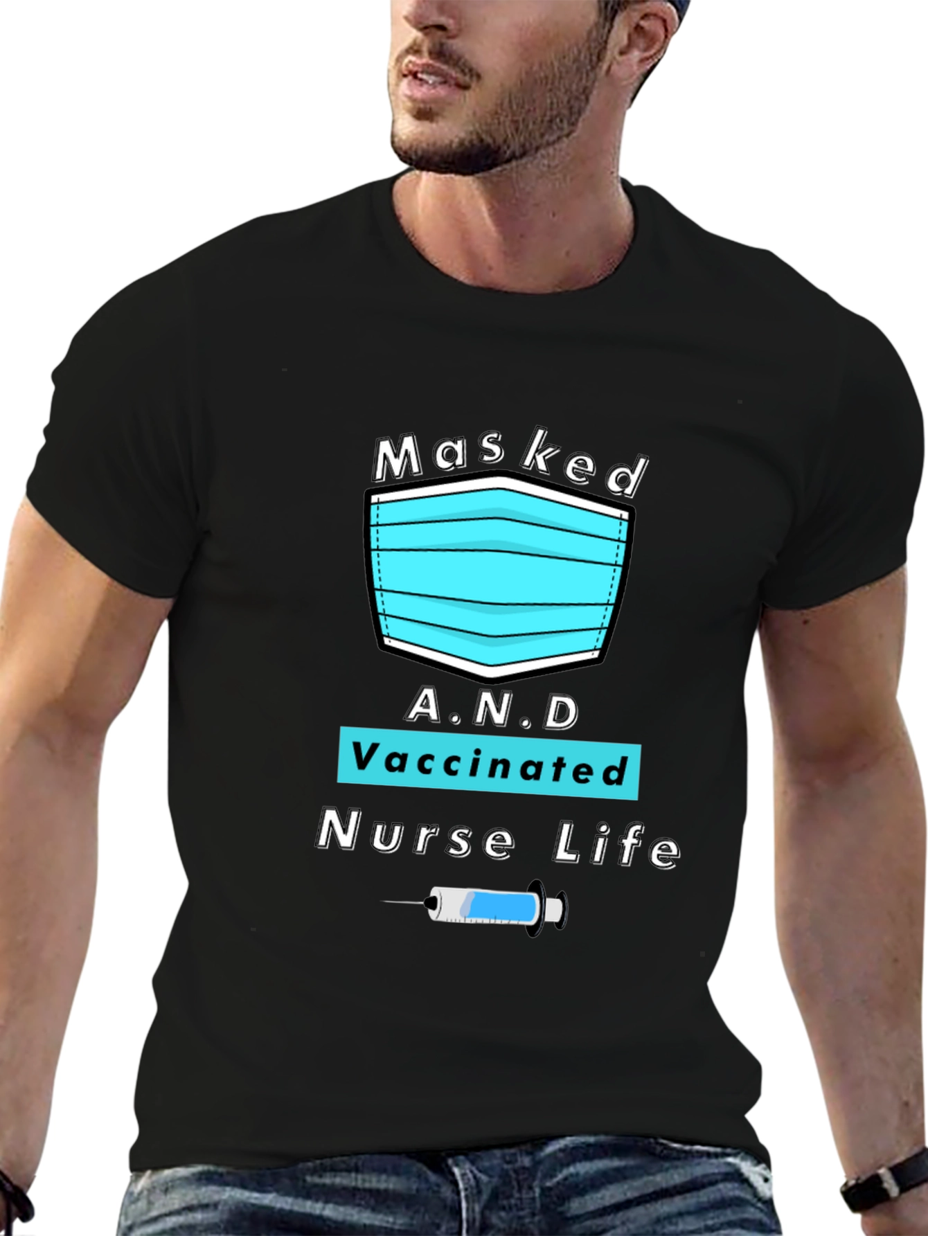 Masked Vaccinated Nurse Life T-Shirt
