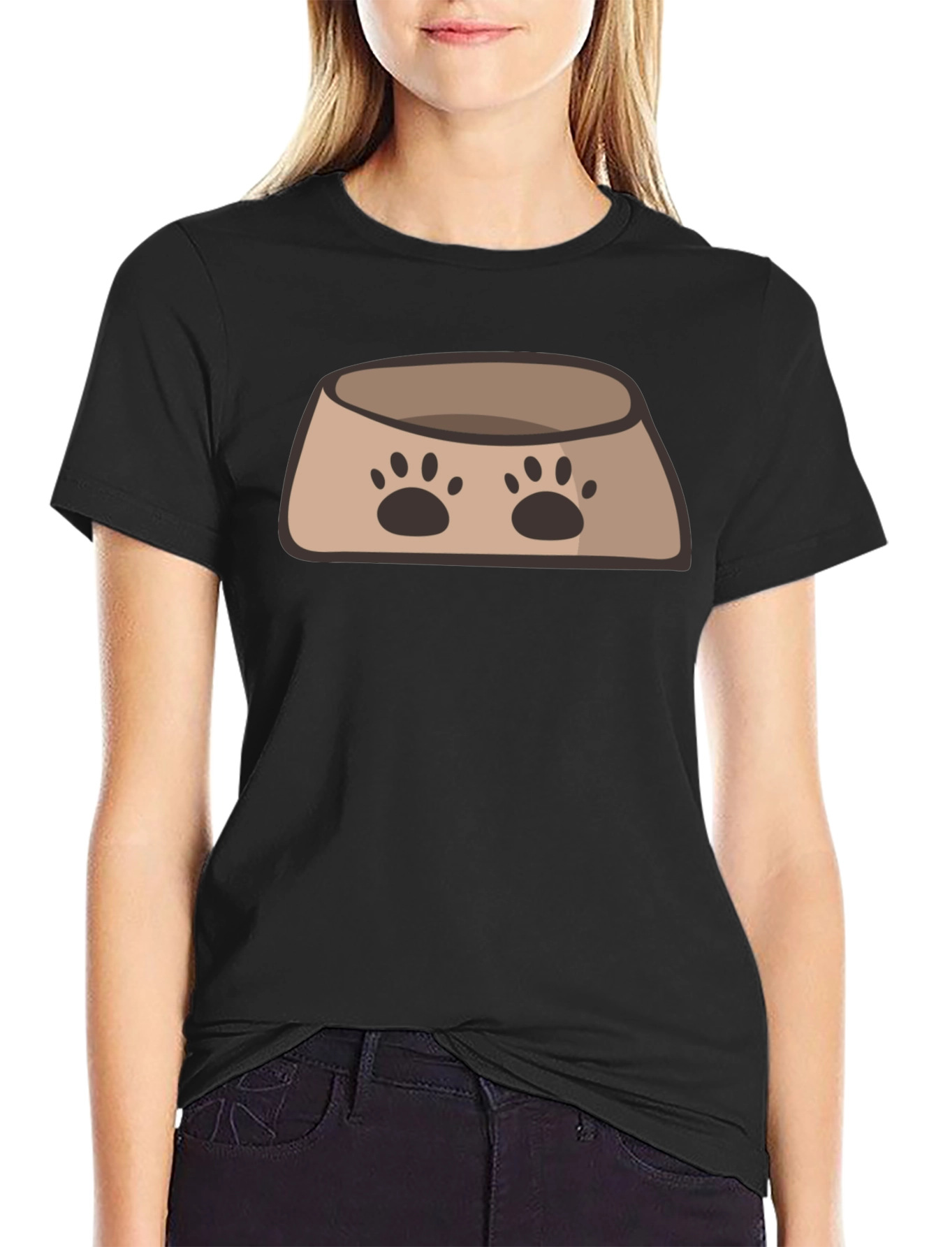 Dog Bowl Graphic T-Shirt - Cute Pet Lover Tee