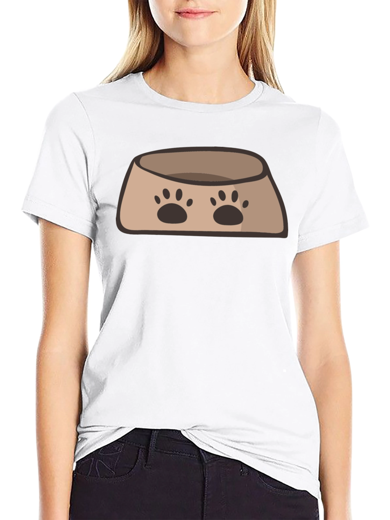 Dog Bowl Graphic T-Shirt - Cute Pet Lover Tee