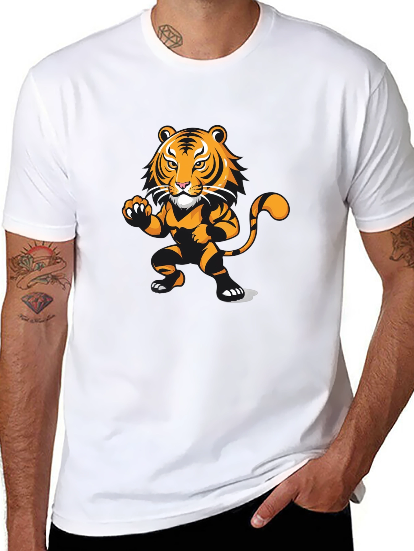 Tiger Graphic Tee - Stylish Animal Print T-Shirt