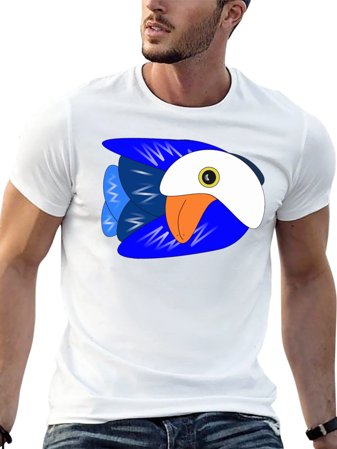 Bold Blue Bird Graphic Tee