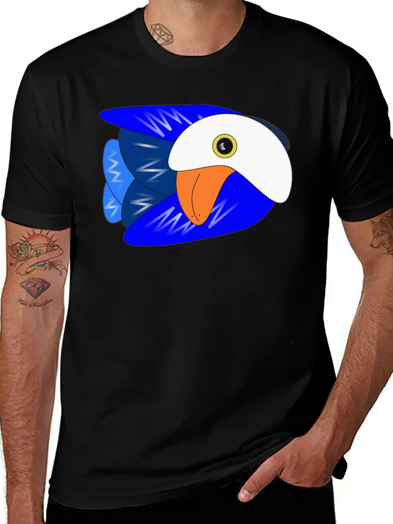 Bold Blue Bird Graphic Tee
