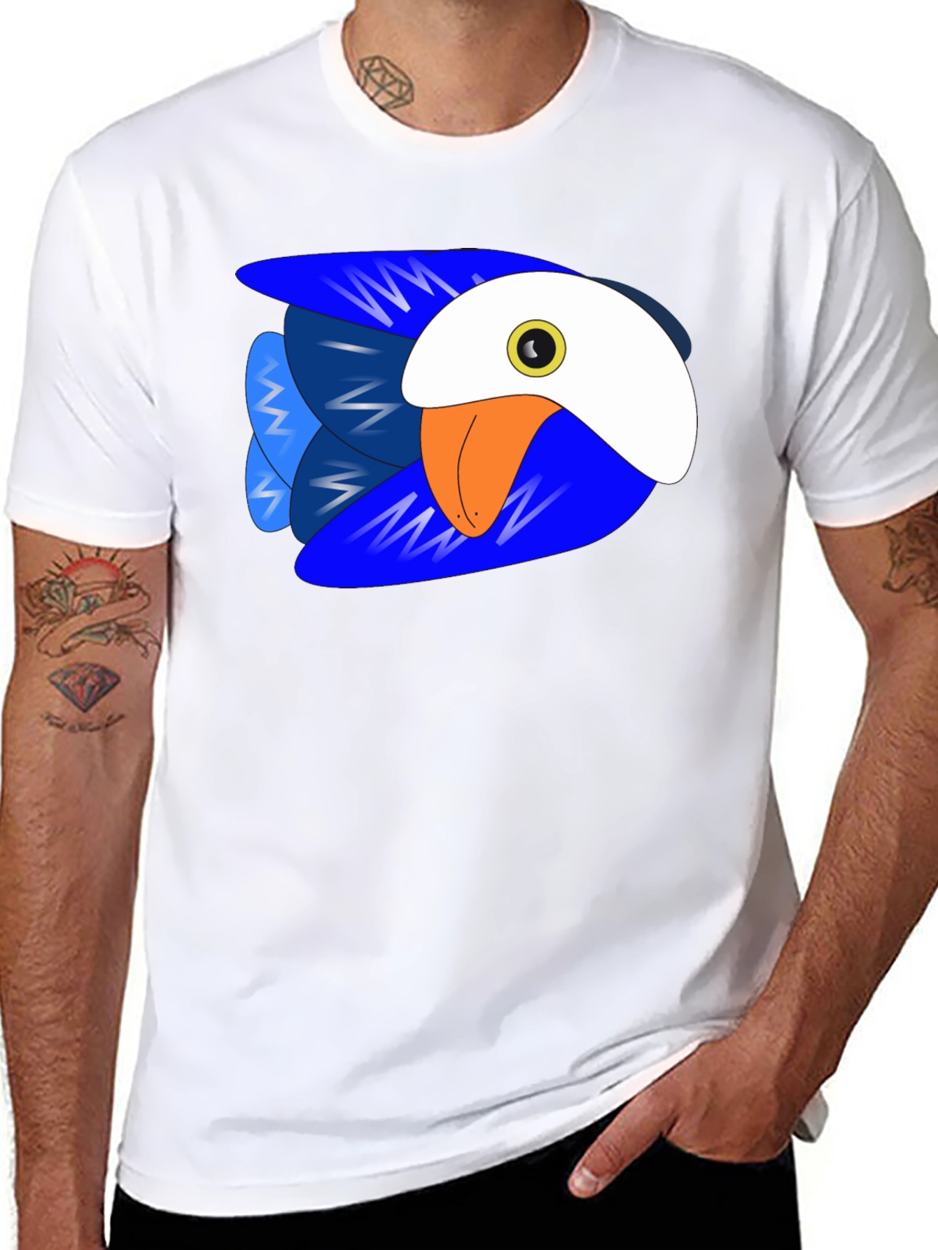 Bold Blue Bird Graphic Tee