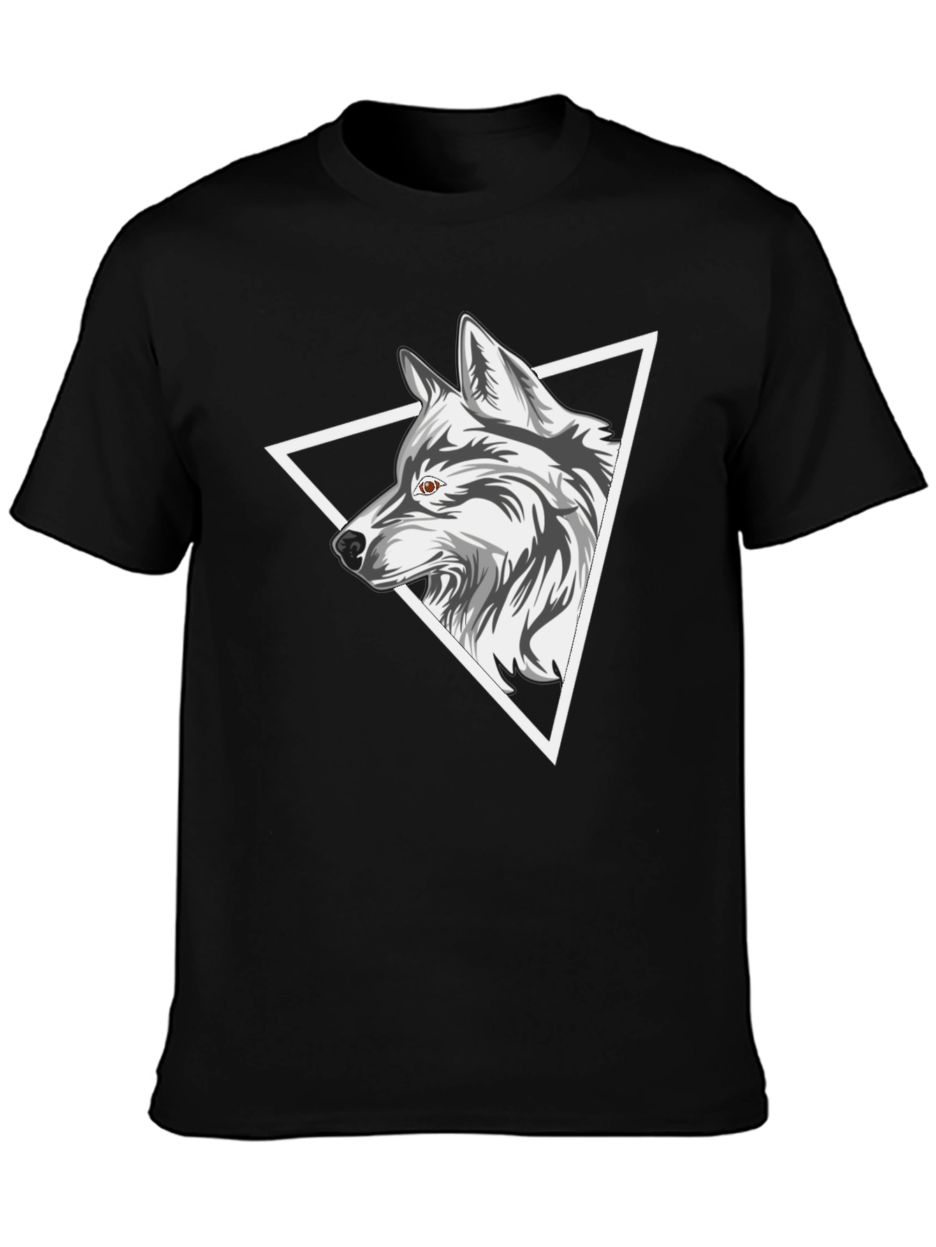 Wolf Triangle Graphic Tee - Black