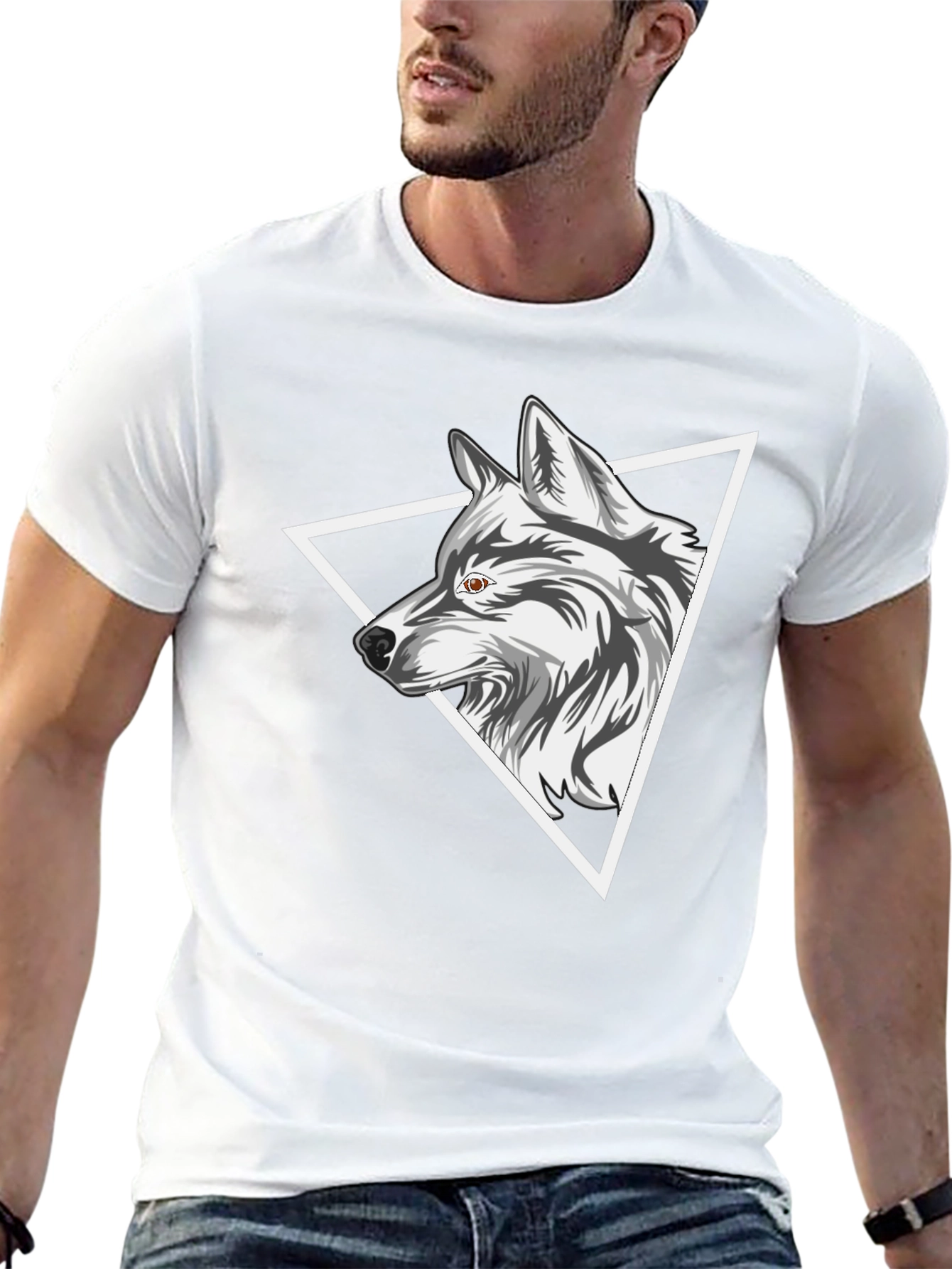 Wolf Triangle Graphic Tee - Black