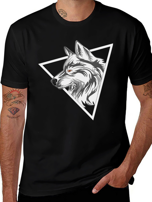 Wolf Triangle Graphic Tee - Black