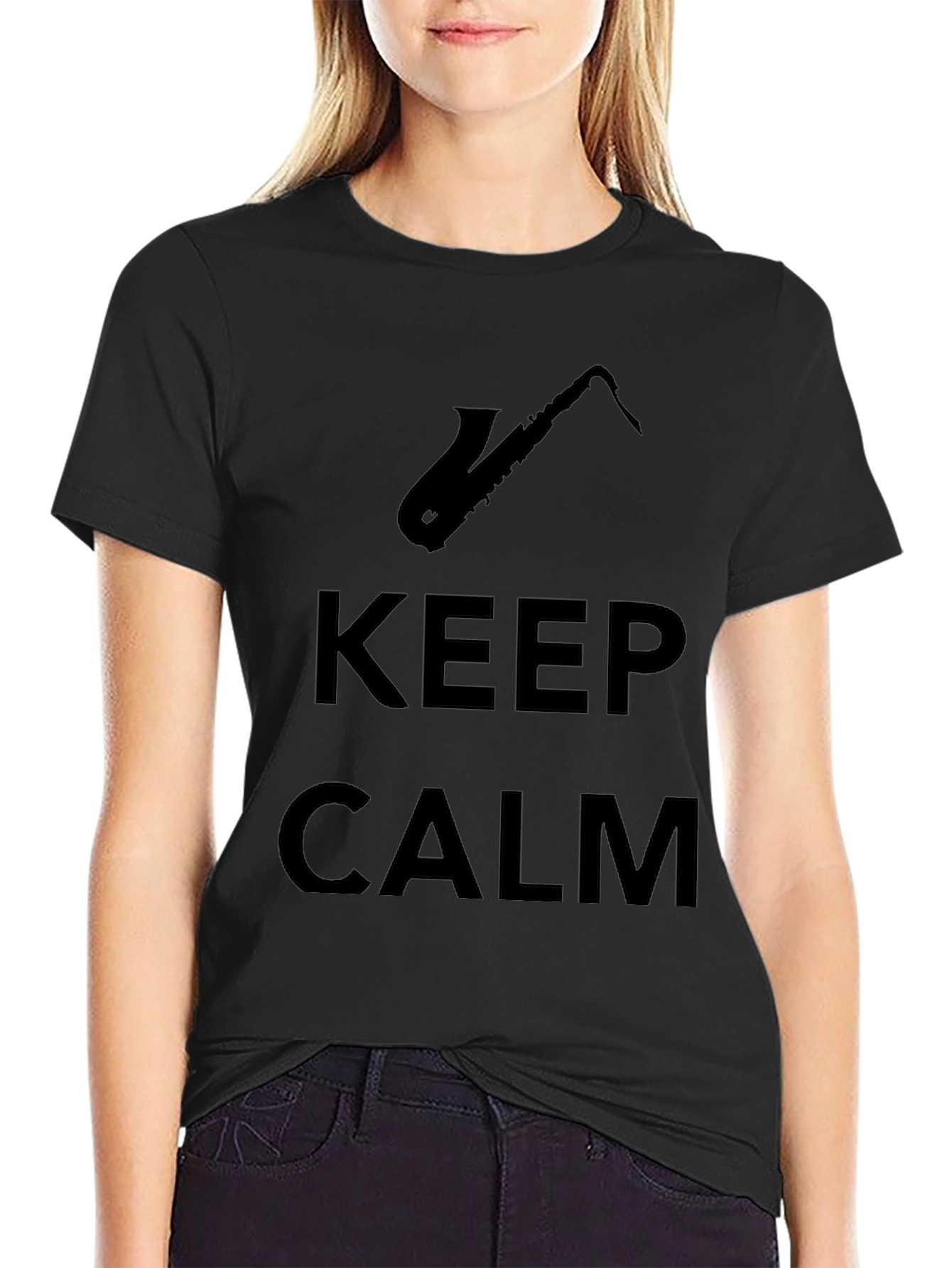 Keep Calm Saxophone T-Shirt - Black