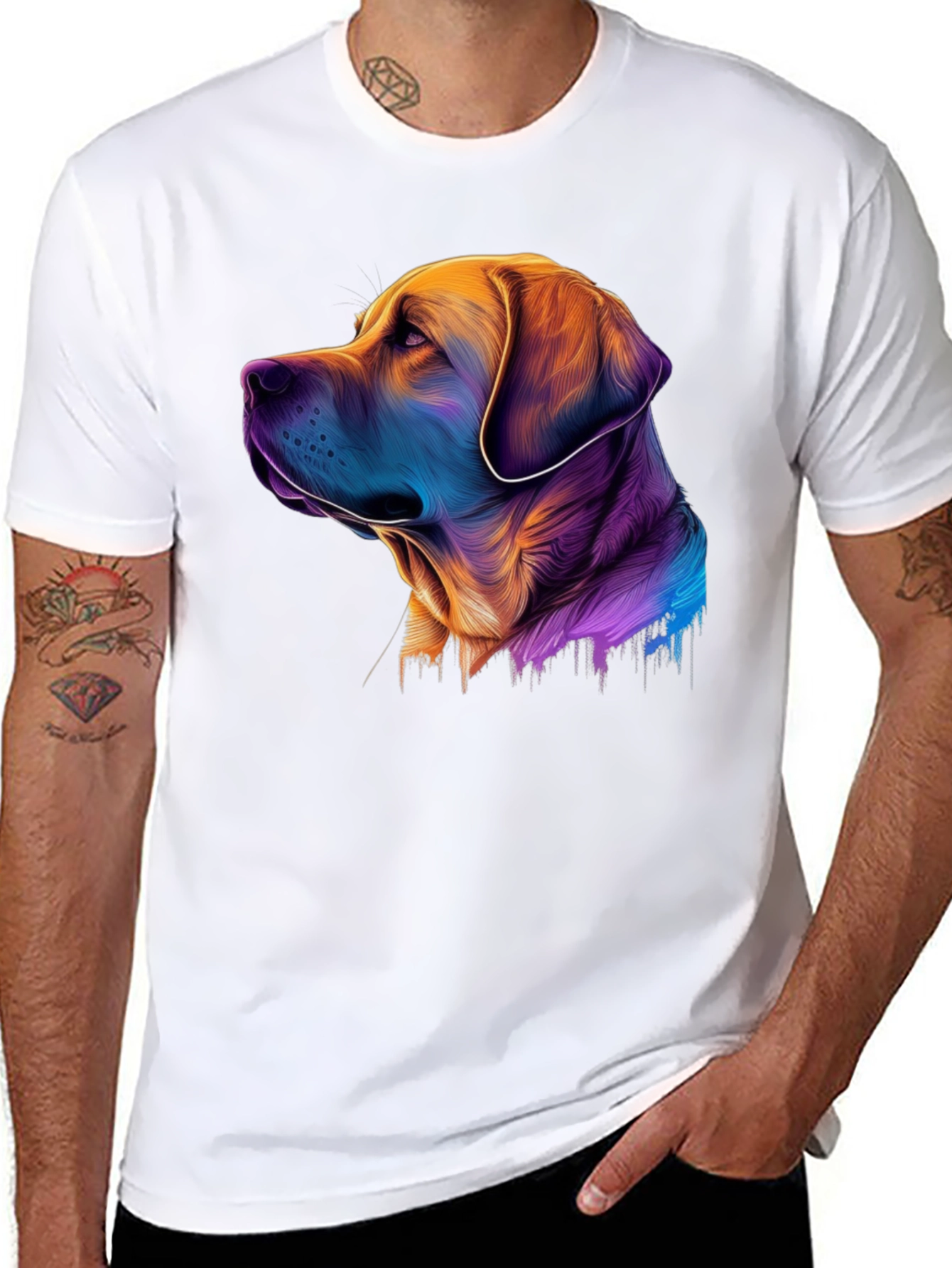 Dog Art T-Shirt - Vibrant Labrador Tee