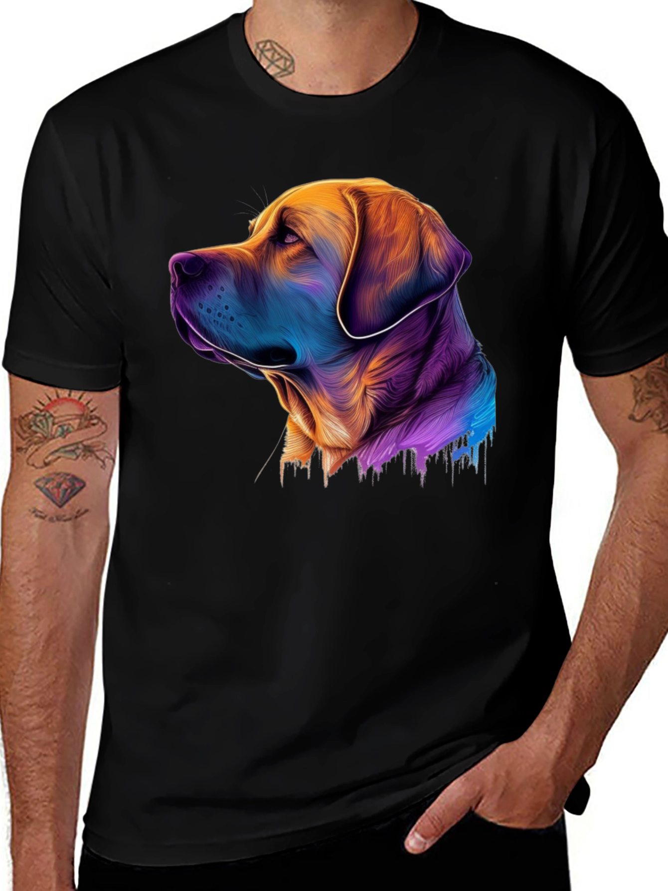Dog Art T-Shirt - Vibrant Labrador Tee