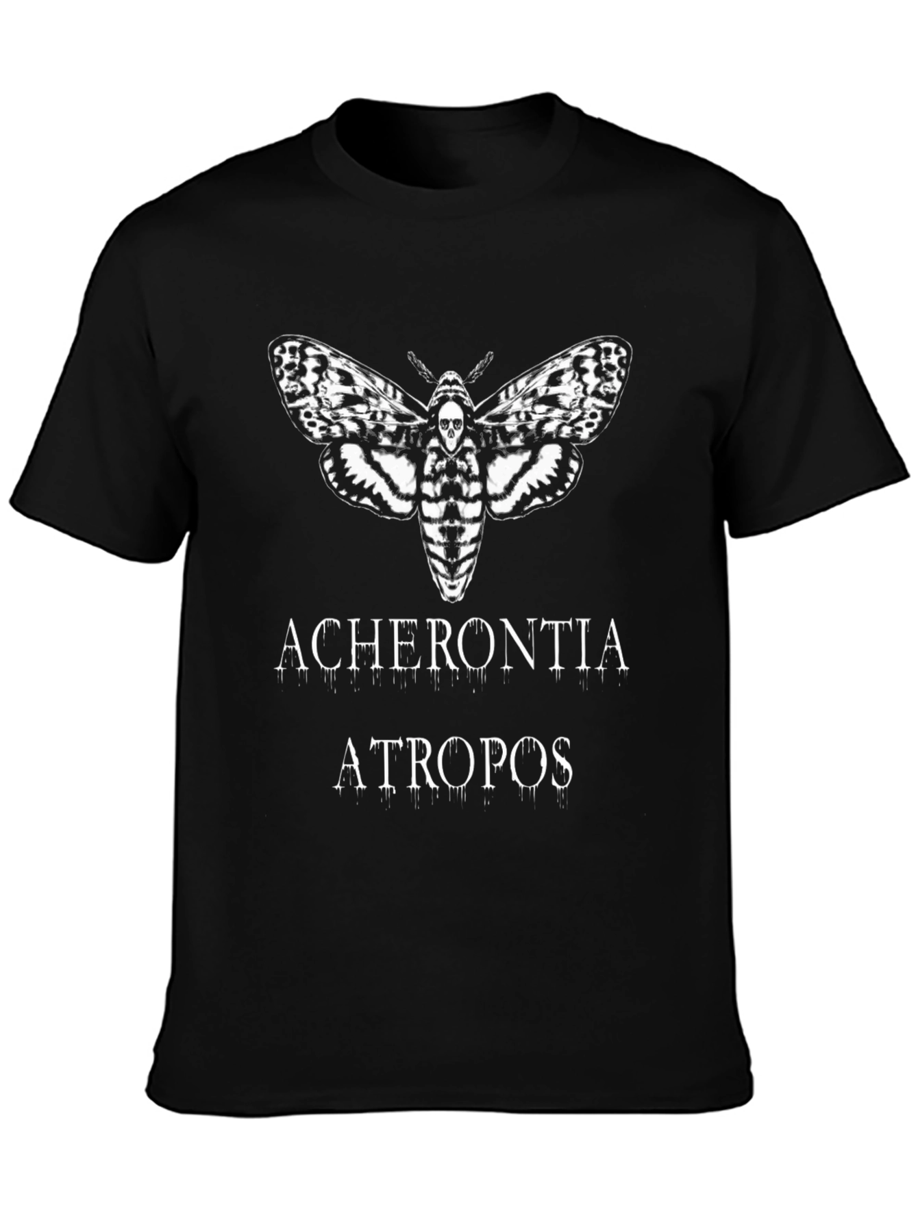 Acherontia Atropos Moth Graphic Tee - Black