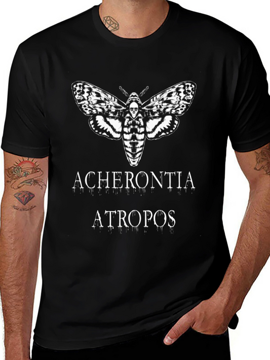 Acherontia Atropos Moth Graphic Tee - Black