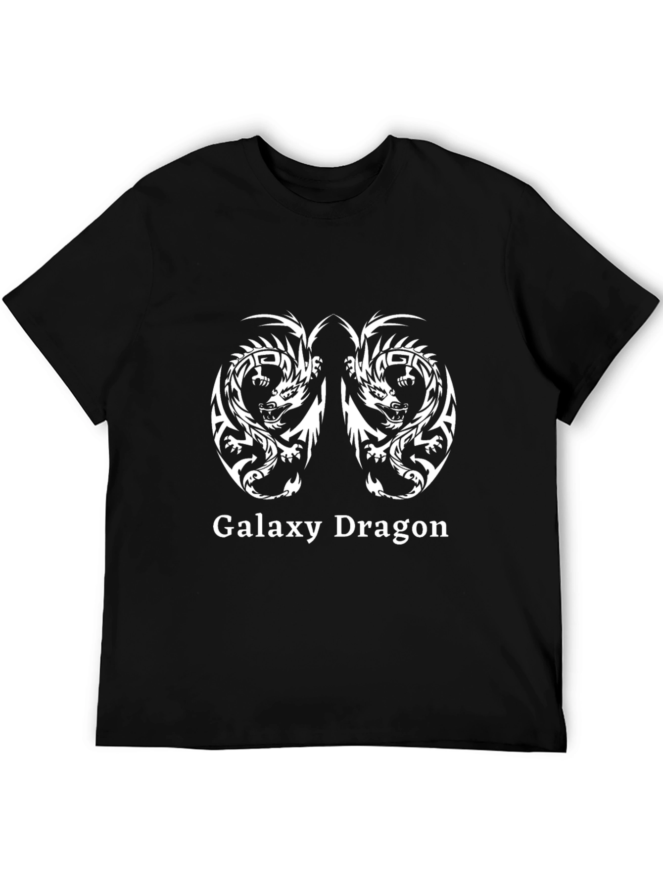 Galaxy Dragon Graphic Tee - Black Cotton T-Shirt