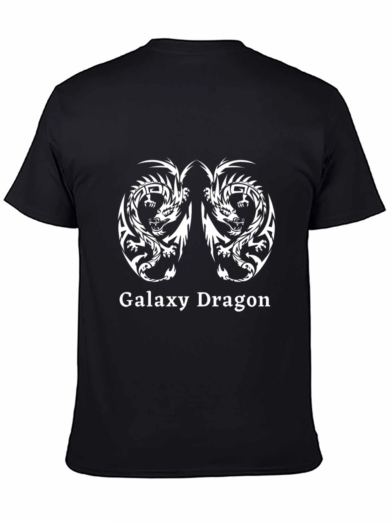 Galaxy Dragon Graphic Tee - Black Cotton T-Shirt