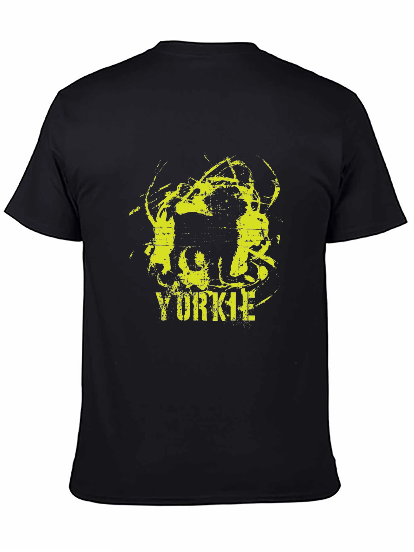 Yorkie Dog Graphic Print Black T-Shirt