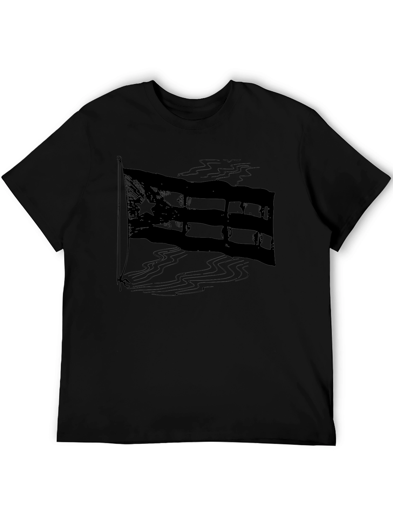 Puerto Rico Flag Graphic T-Shirt - Mens Black Tee