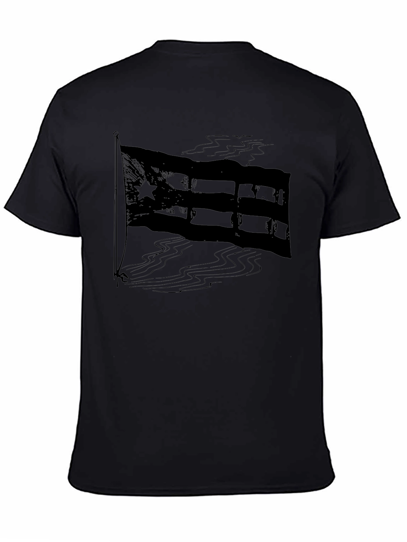 Puerto Rico Flag Graphic T-Shirt - Mens Black Tee