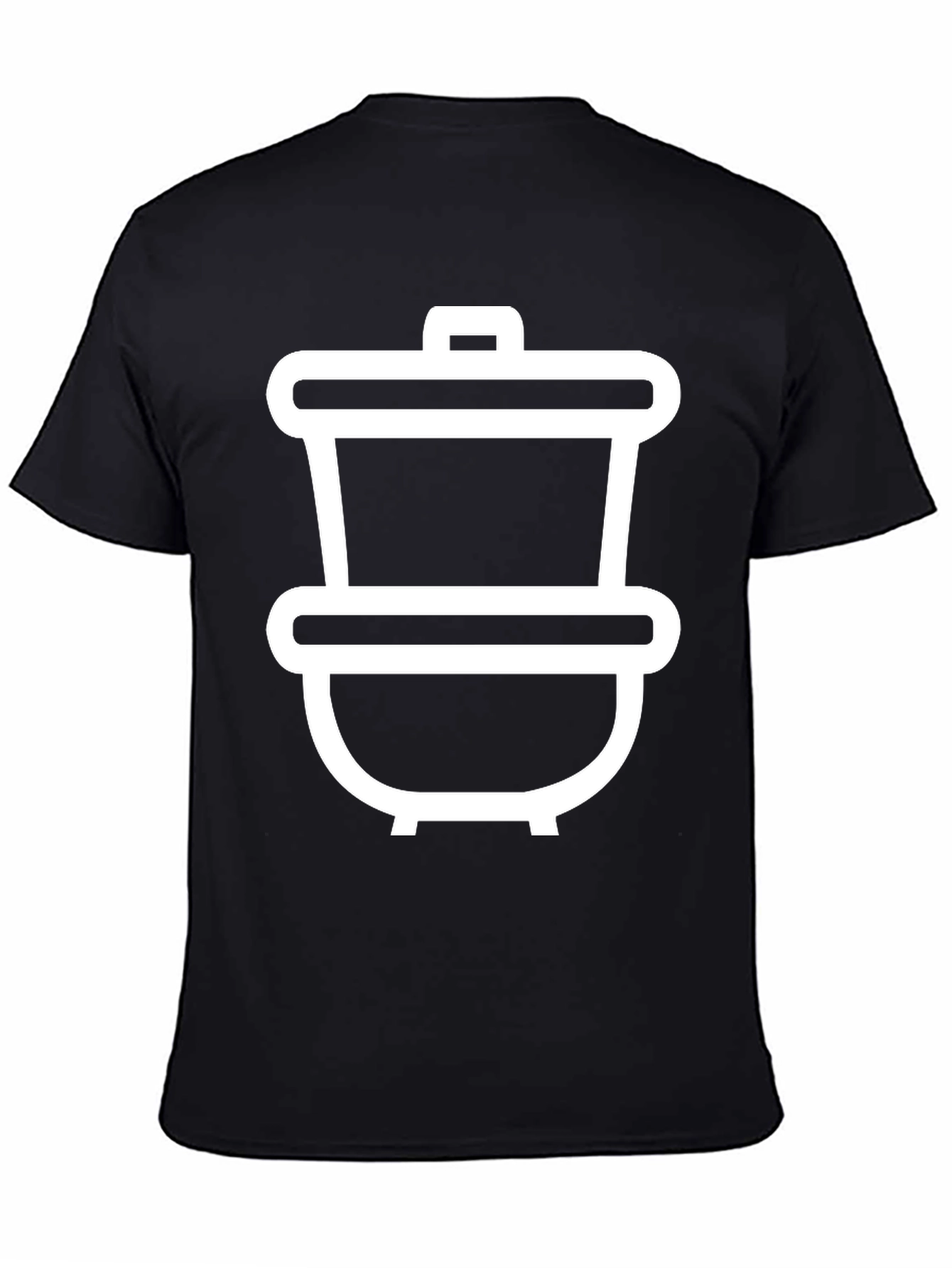 Stylish Black T-Shirt with White Trash Can Graphic