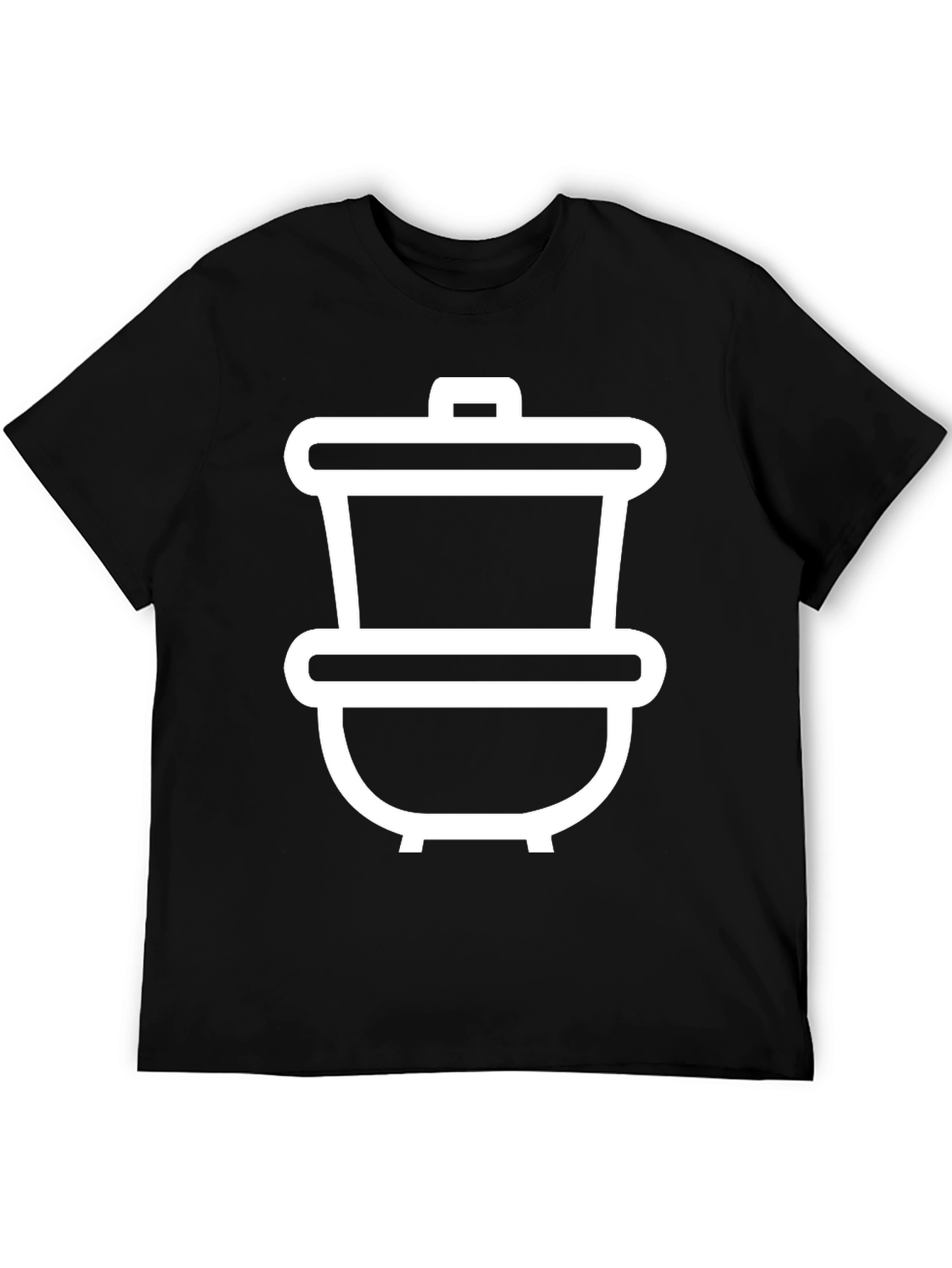 Stylish Black T-Shirt with White Trash Can Graphic