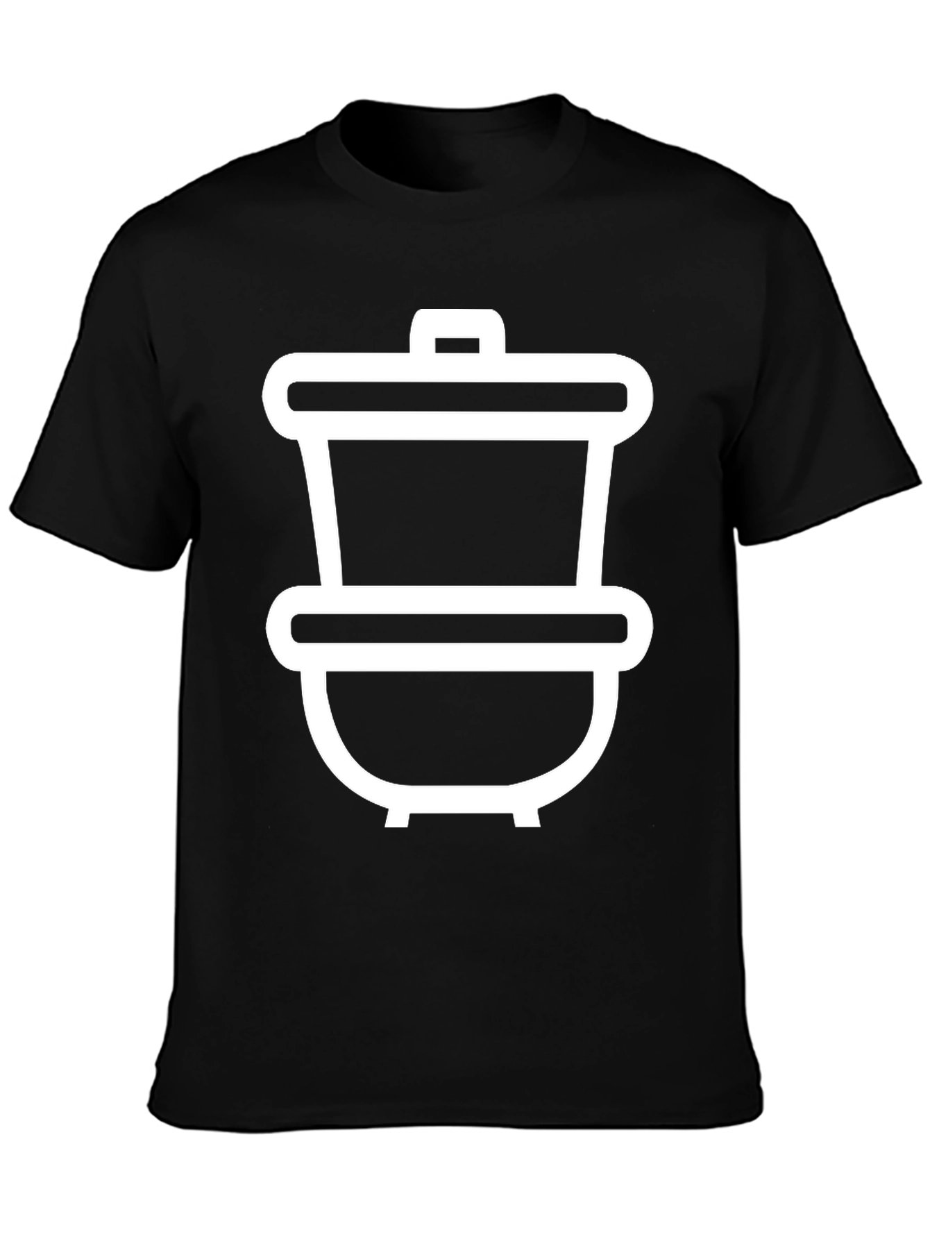 Stylish Black T-Shirt with White Trash Can Graphic
