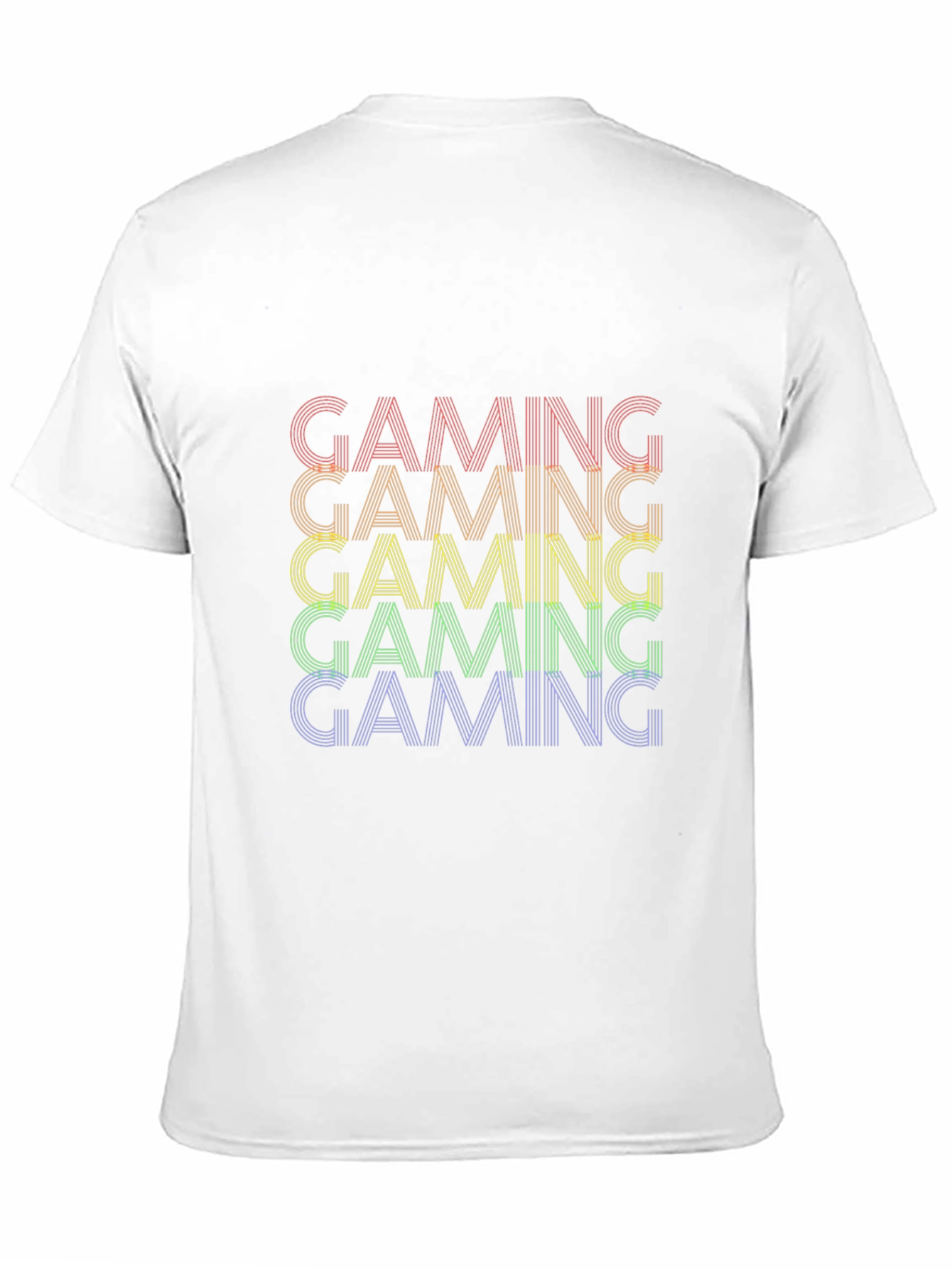 Gaming Rainbow Text Graphic Black T-Shirt