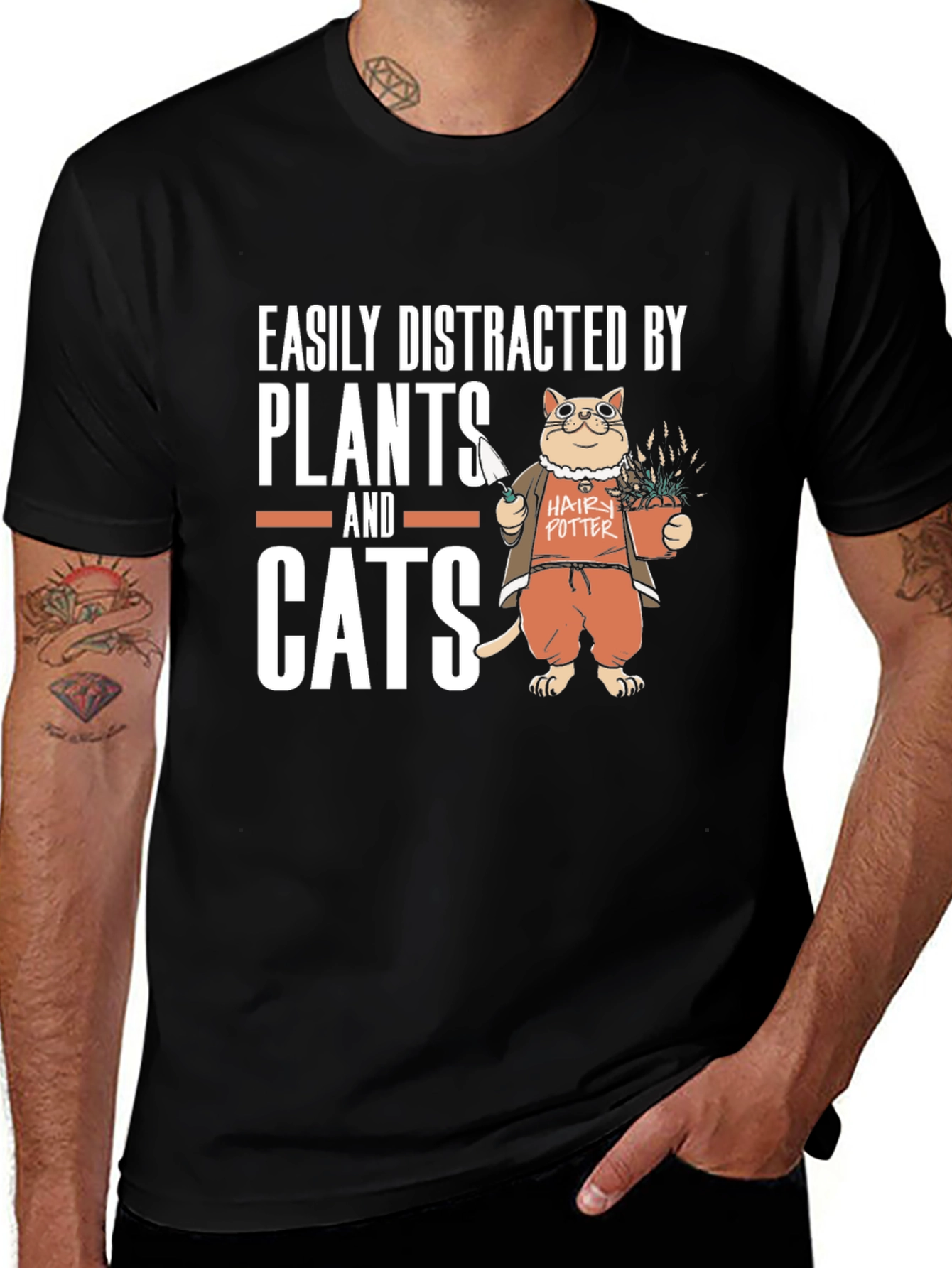 Easily Distracted by Plants and Cats T-Shirt