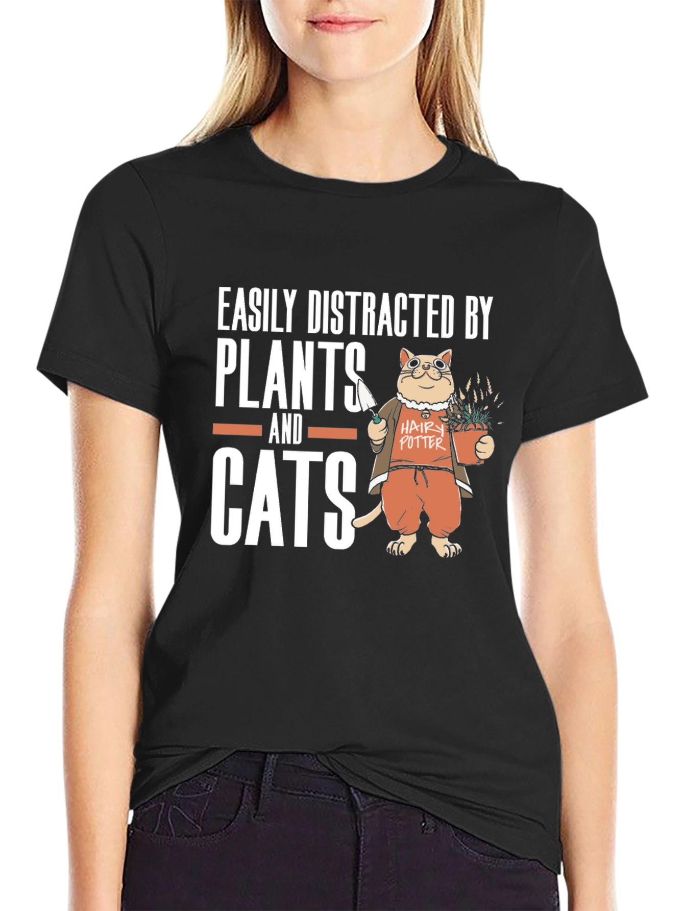 Easily Distracted by Plants and Cats T-Shirt