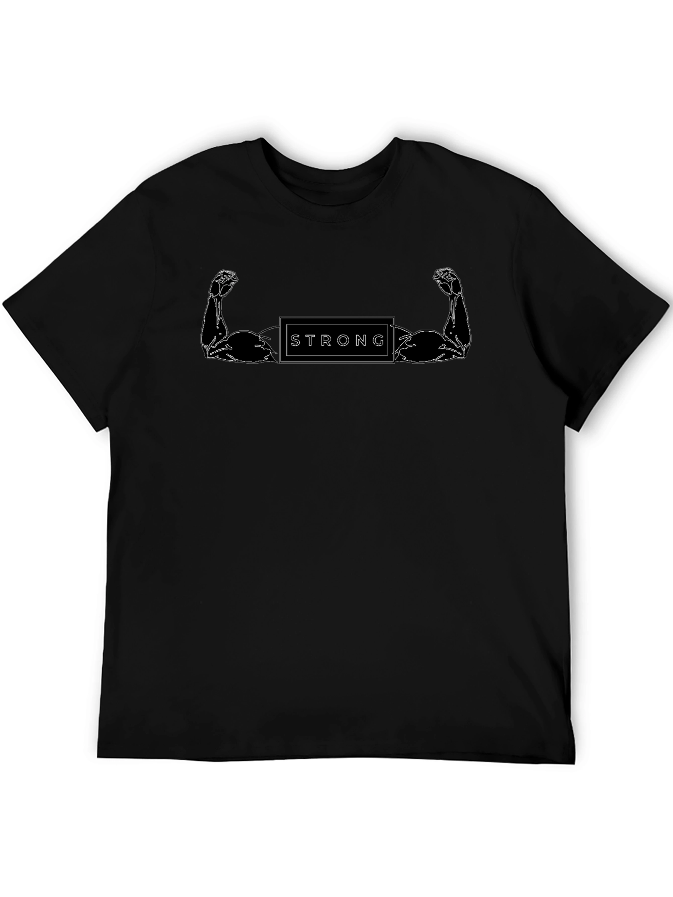 Strong Arm Graphic Print Black T-Shirt