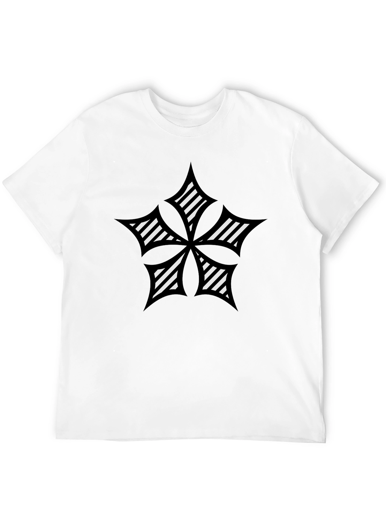 Striped Star Graphic Black T-Shirt