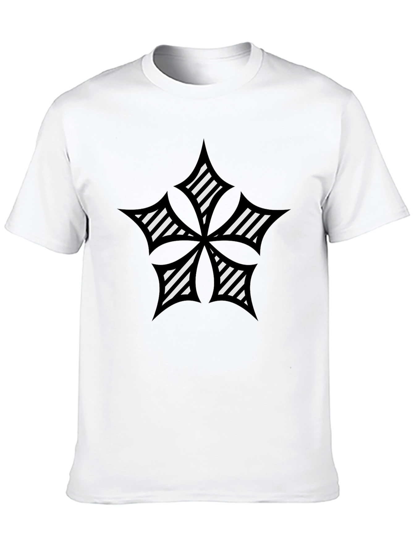Striped Star Graphic Black T-Shirt
