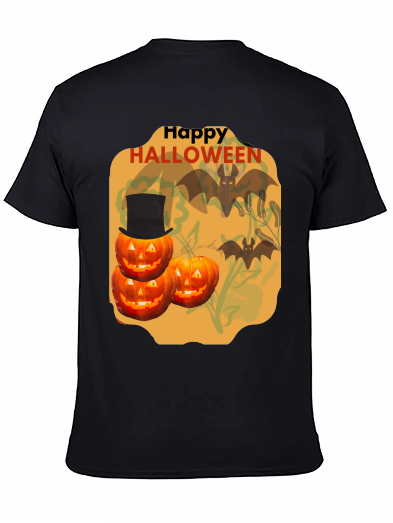 Halloween Pumpkin & Bat Graphic Tee