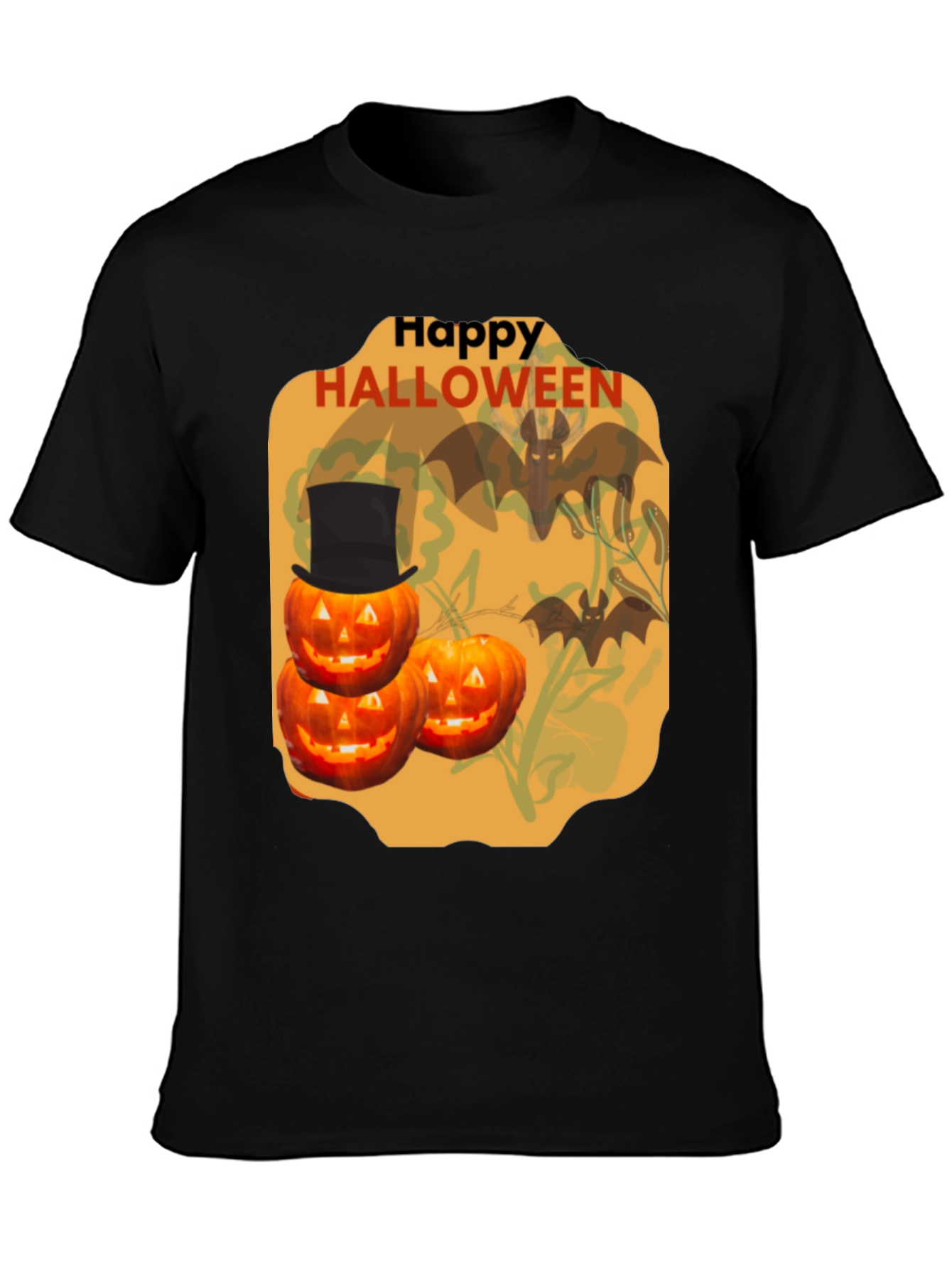 Halloween Pumpkin & Bat Graphic Tee
