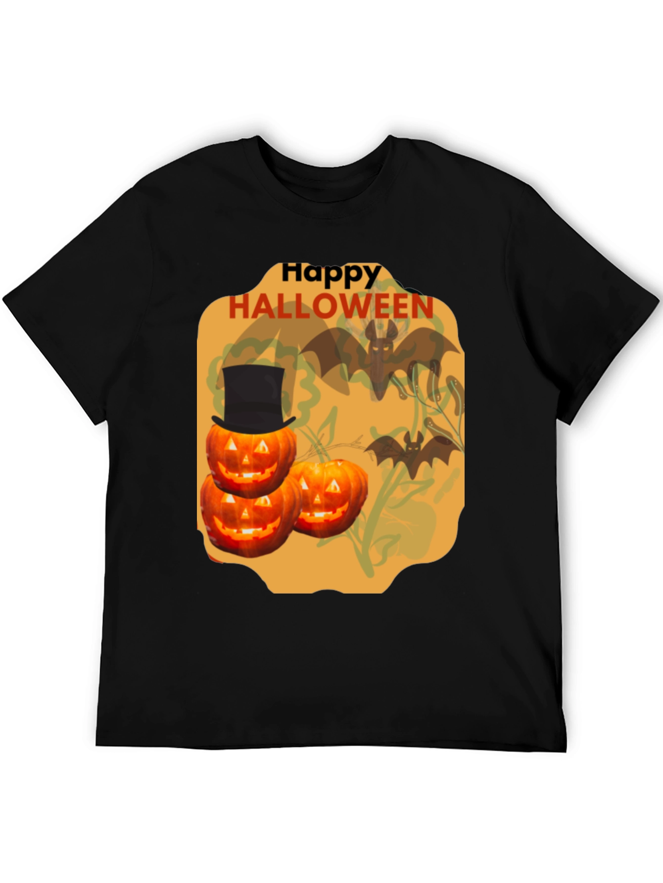 Halloween Pumpkin & Bat Graphic Tee