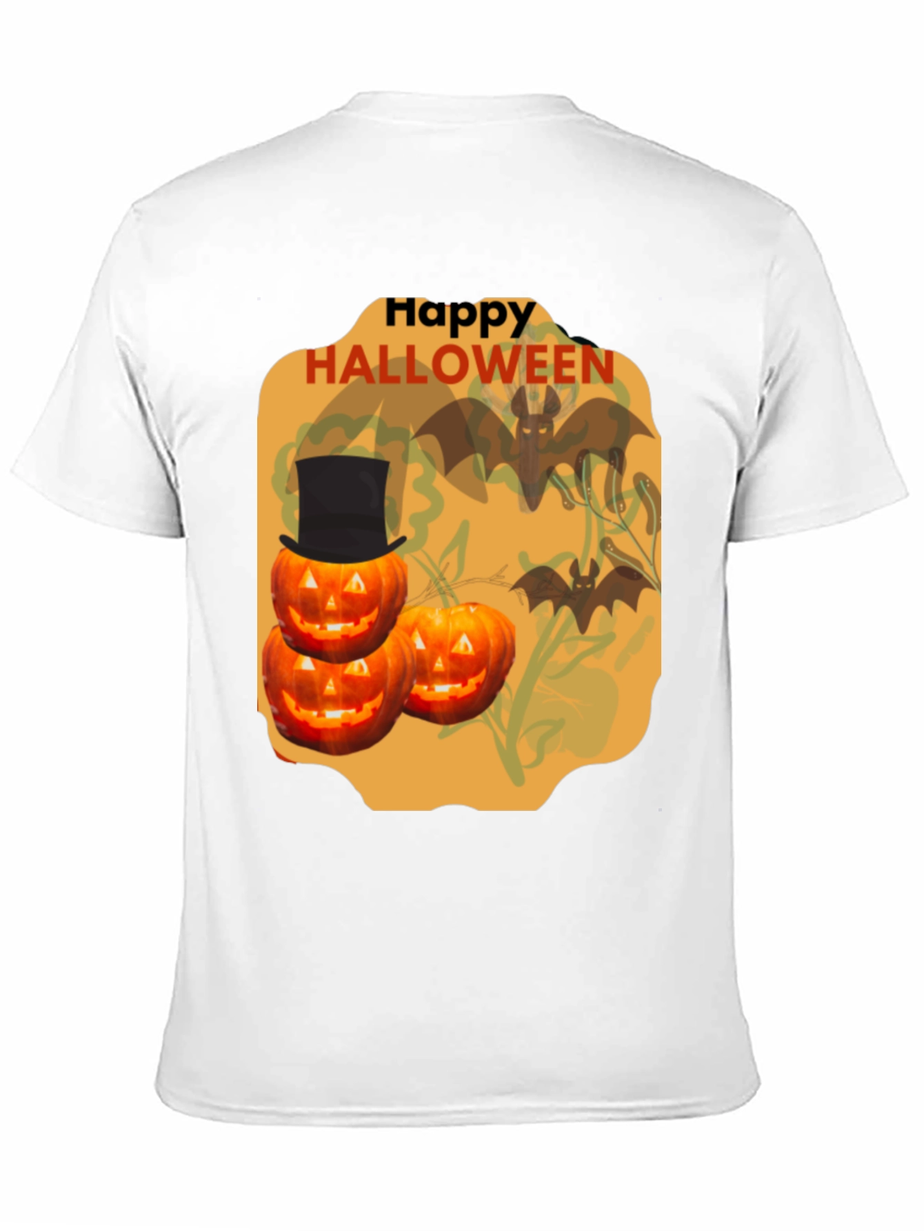 Halloween Pumpkin & Bat Graphic Tee