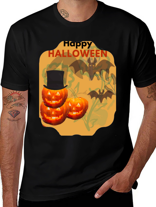 Halloween Pumpkin & Bat Graphic Tee