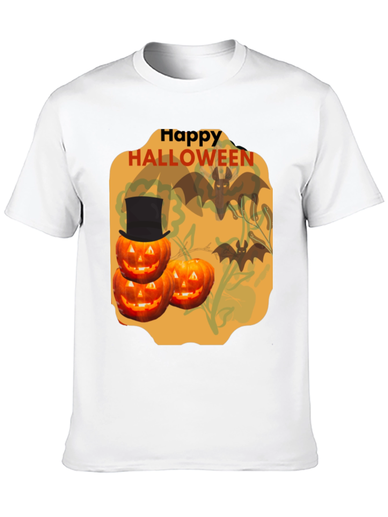 Halloween Pumpkin & Bat Graphic Tee