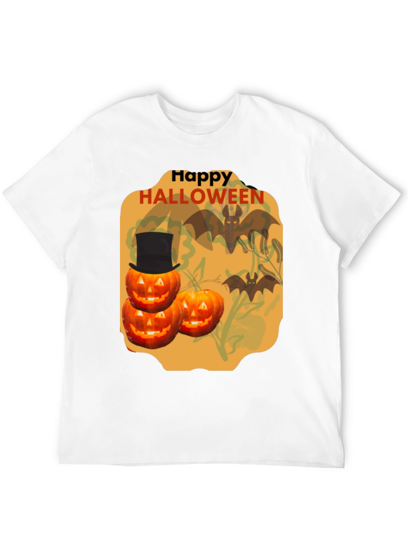 Halloween Pumpkin & Bat Graphic Tee