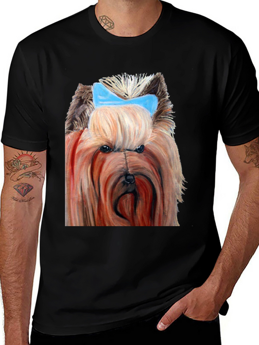 Dog with Blue Bow T-Shirt