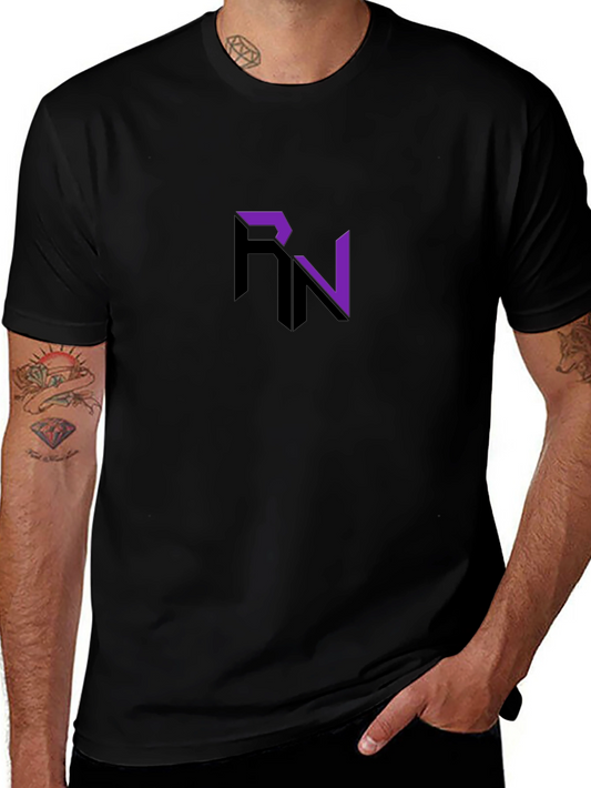 Modern RN Logo Graphic Black T-Shirt