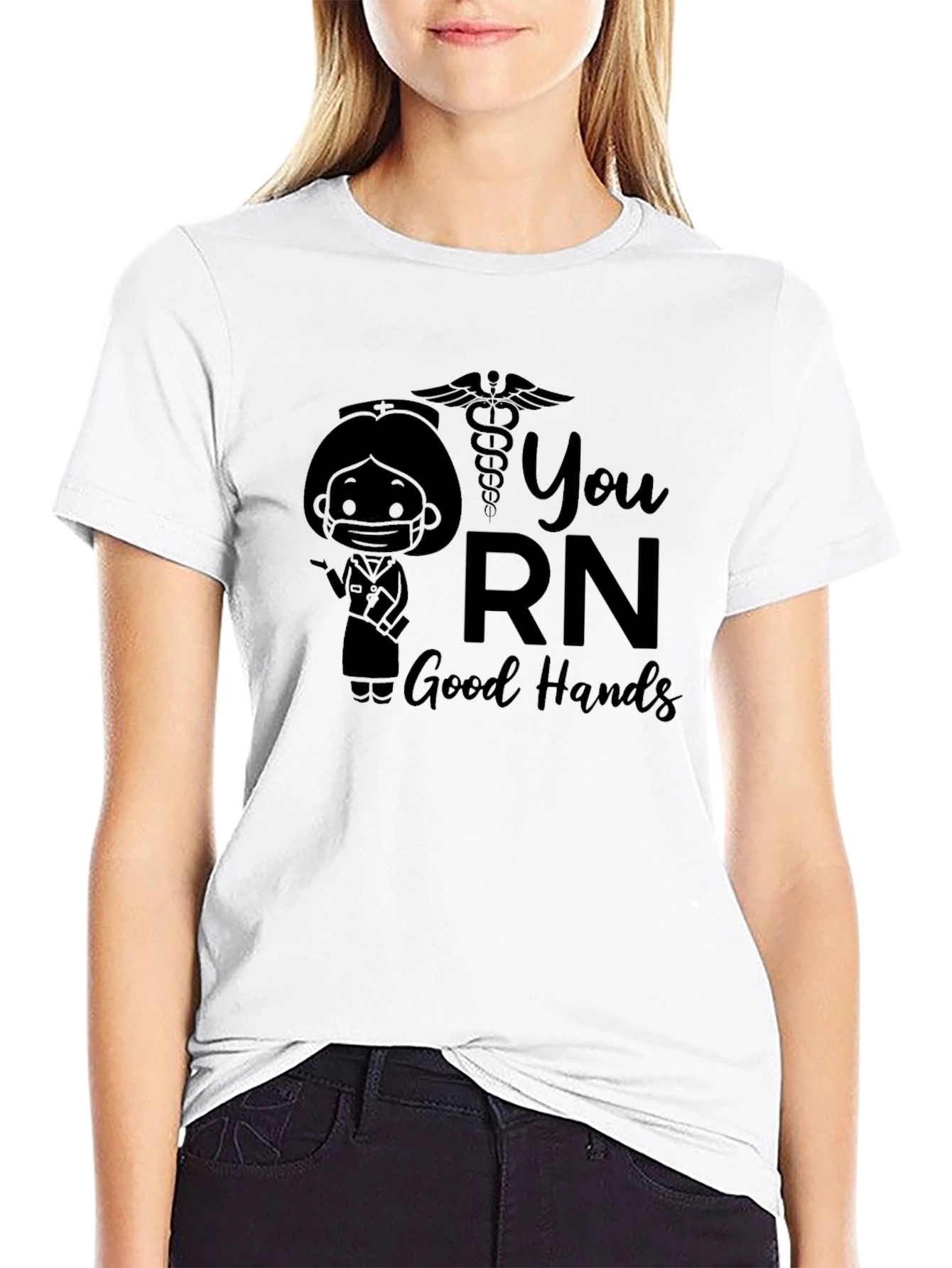 You RN Good Hands Black T-Shirt
