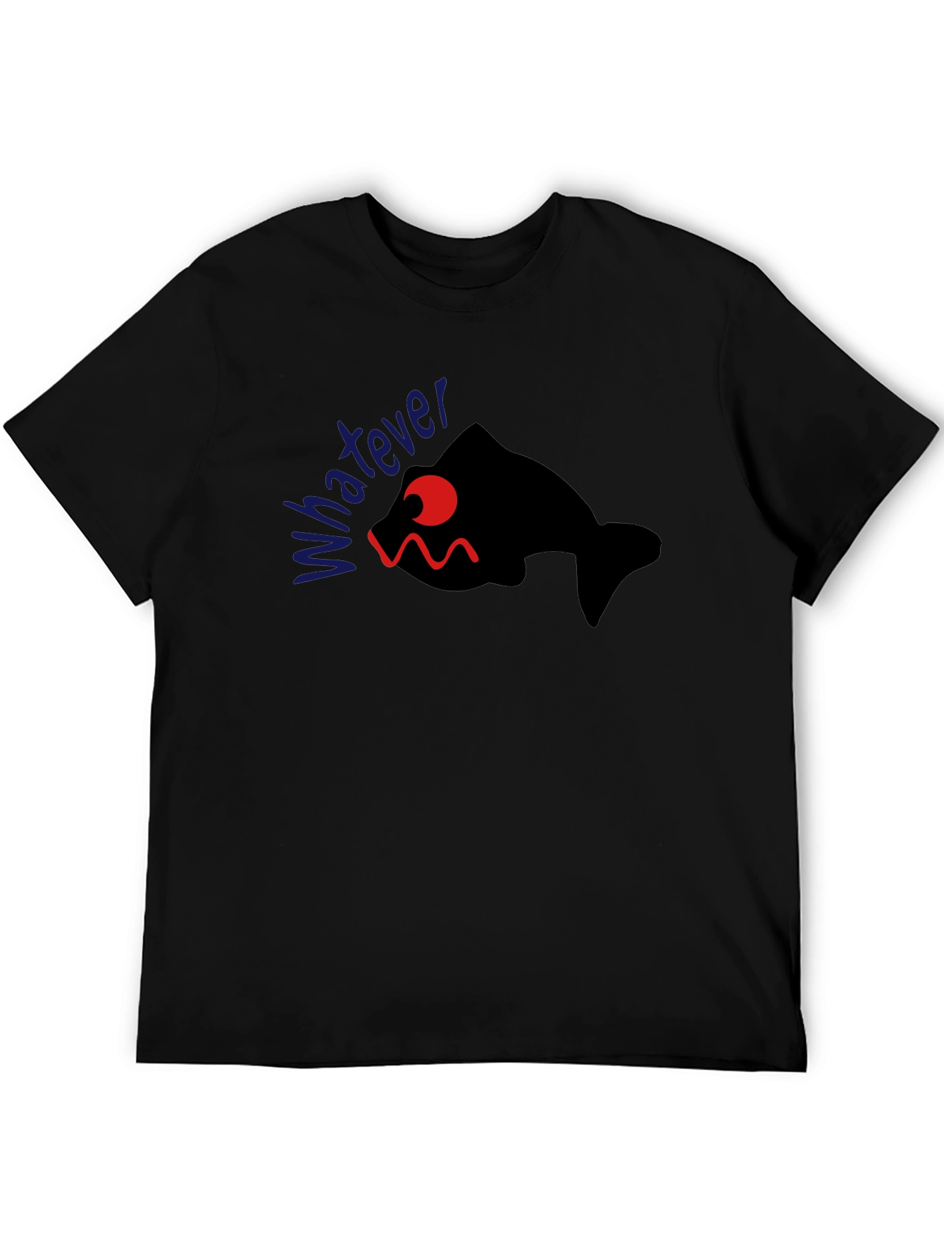 Whatever Fish Graphic Tee - Black Cotton