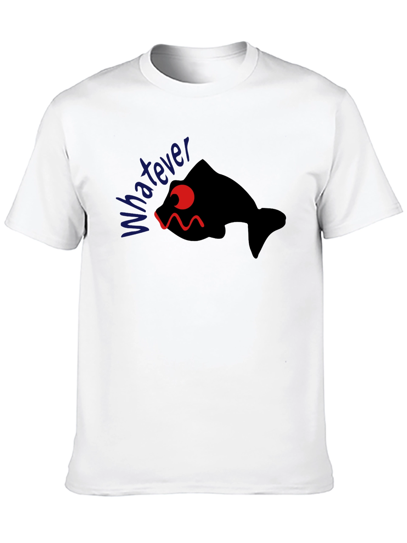 Whatever Fish Graphic Tee - Black Cotton