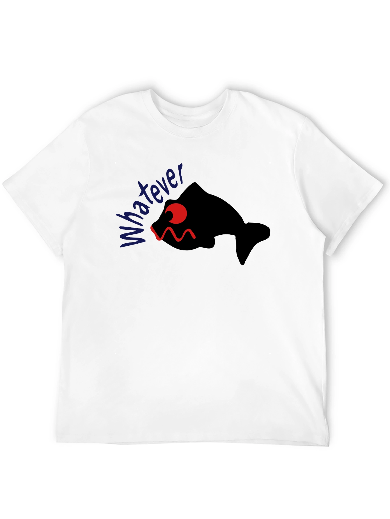 Whatever Fish Graphic Tee - Black Cotton
