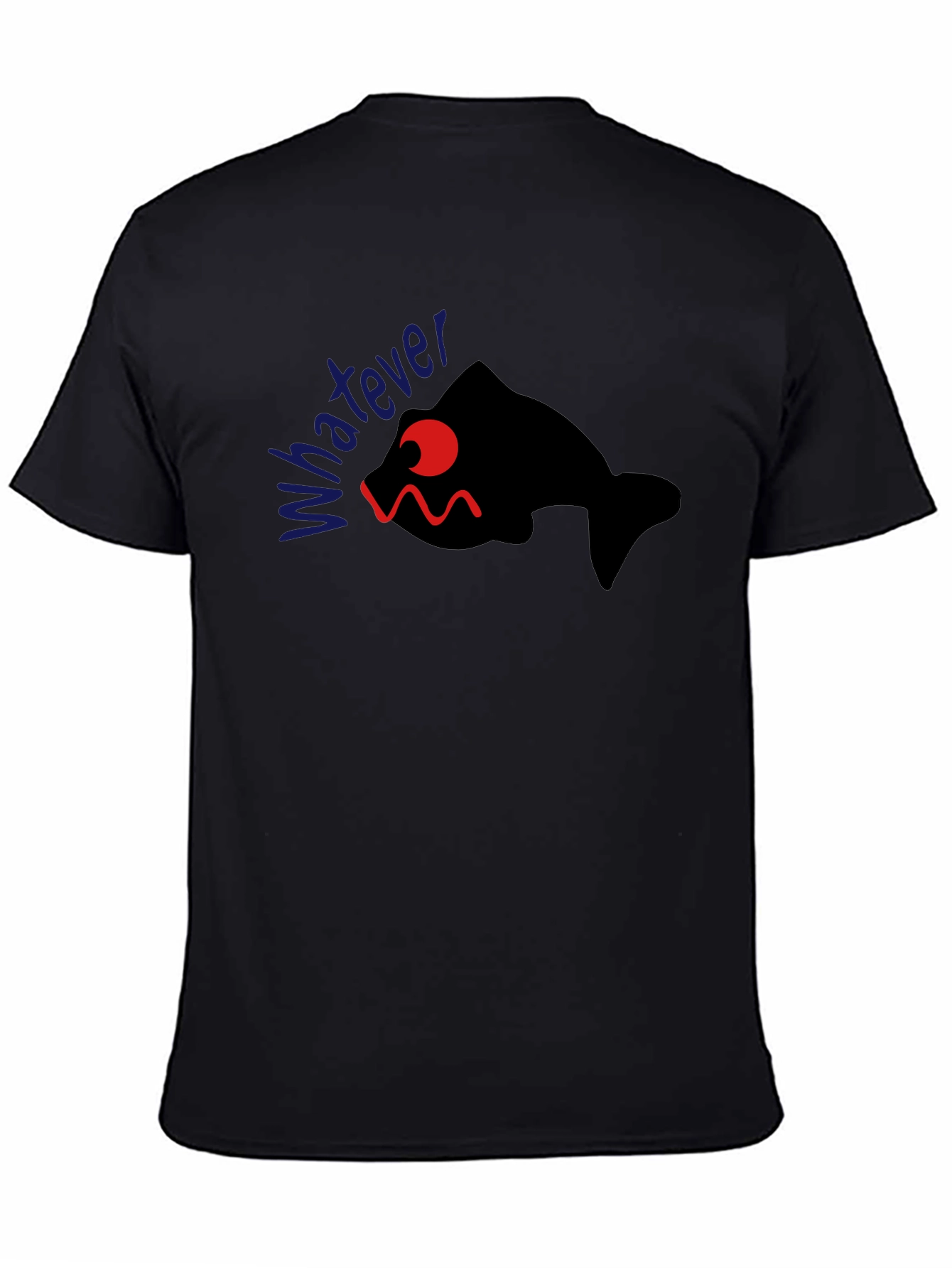 Whatever Fish Graphic Tee - Black Cotton