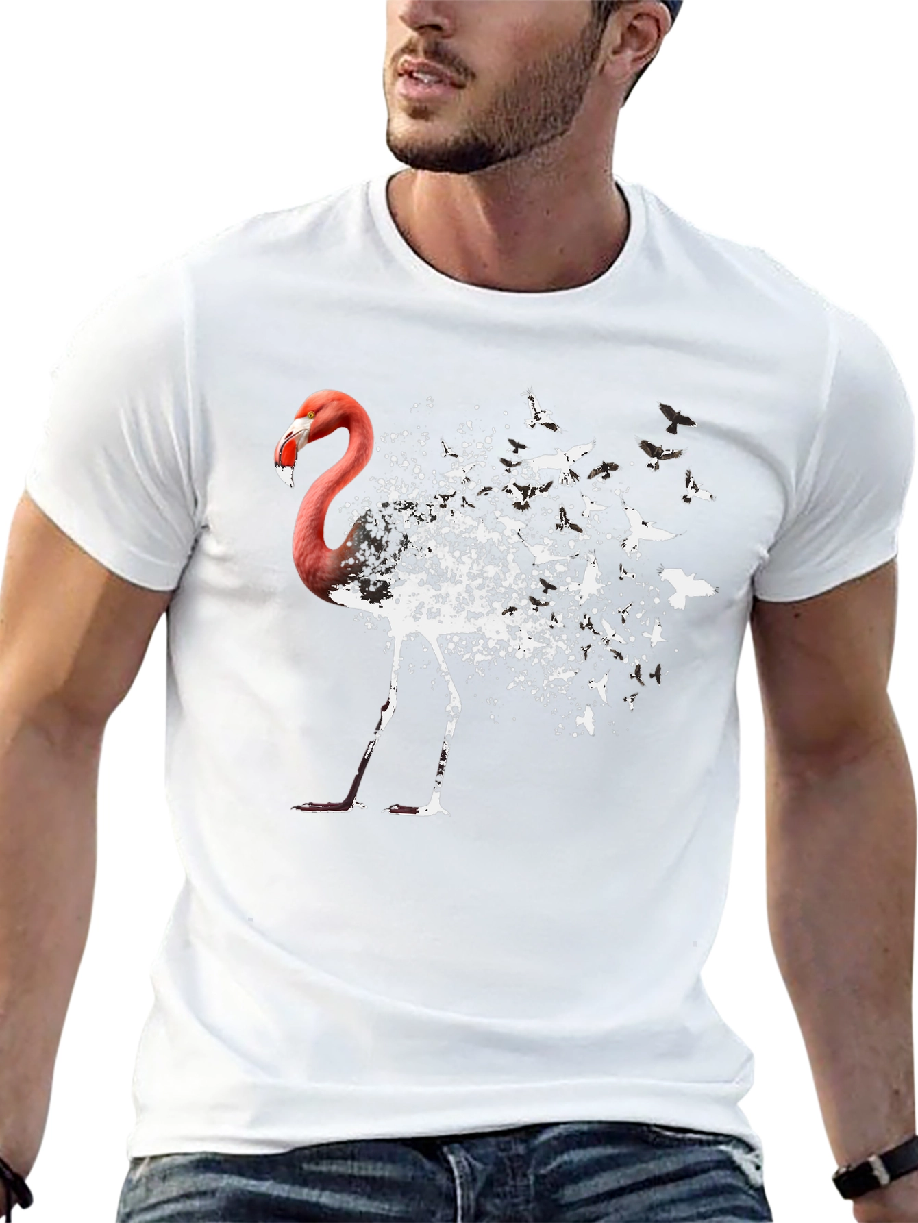 Flamingo Bird Transformation T-Shirt
