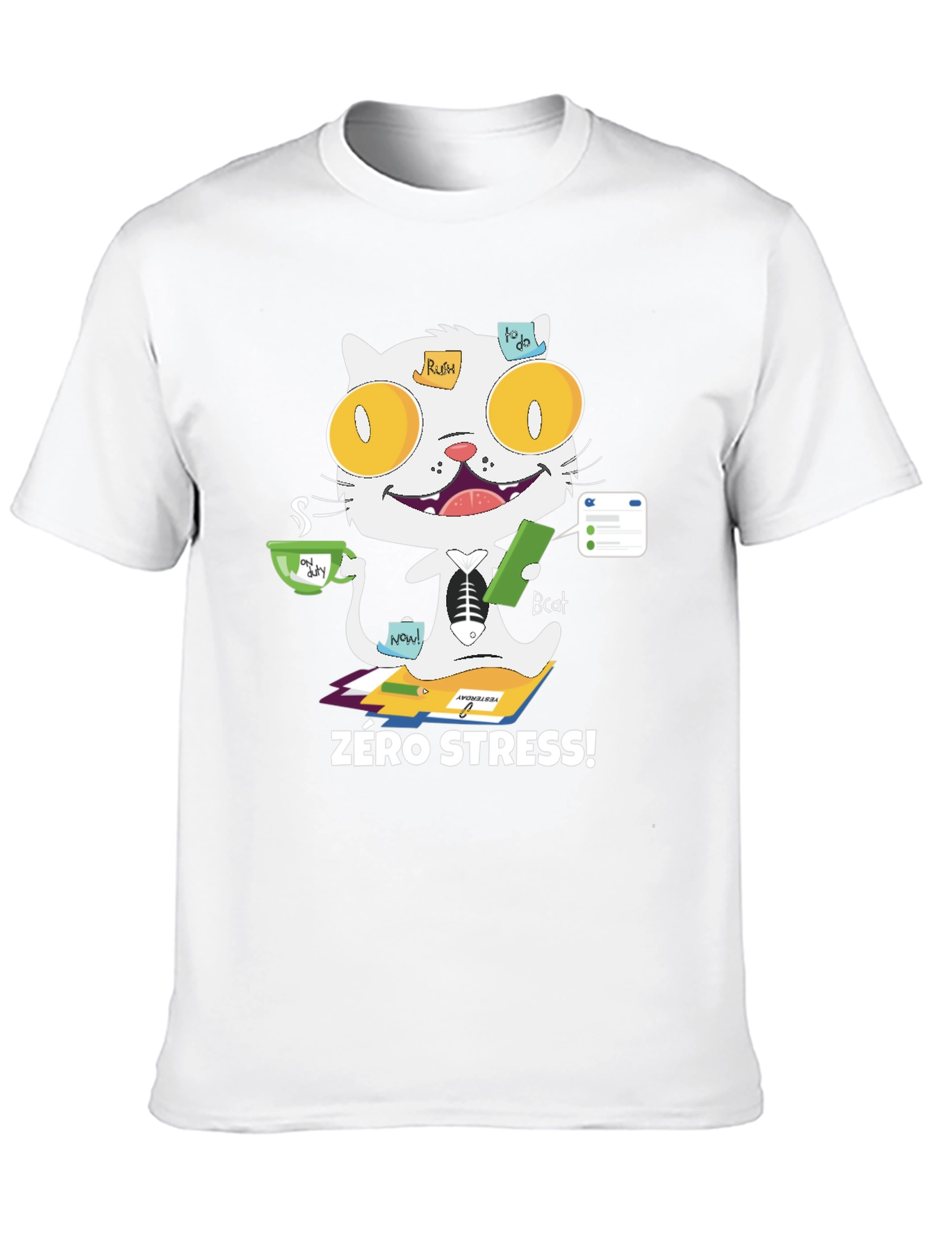 Zero Stress Cat T-Shirt - Funny & Unique Design