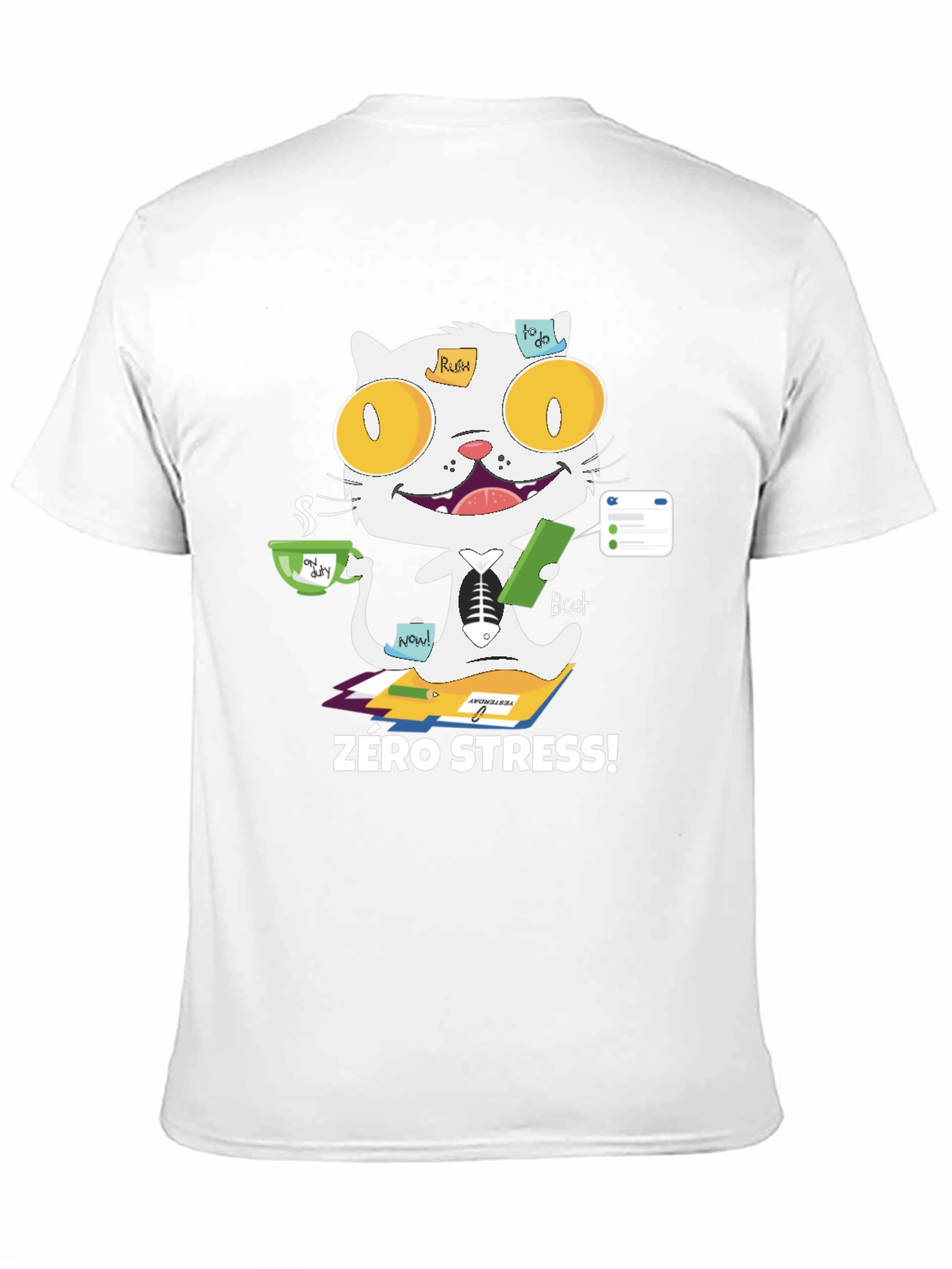 Zero Stress Cat T-Shirt - Funny & Unique Design