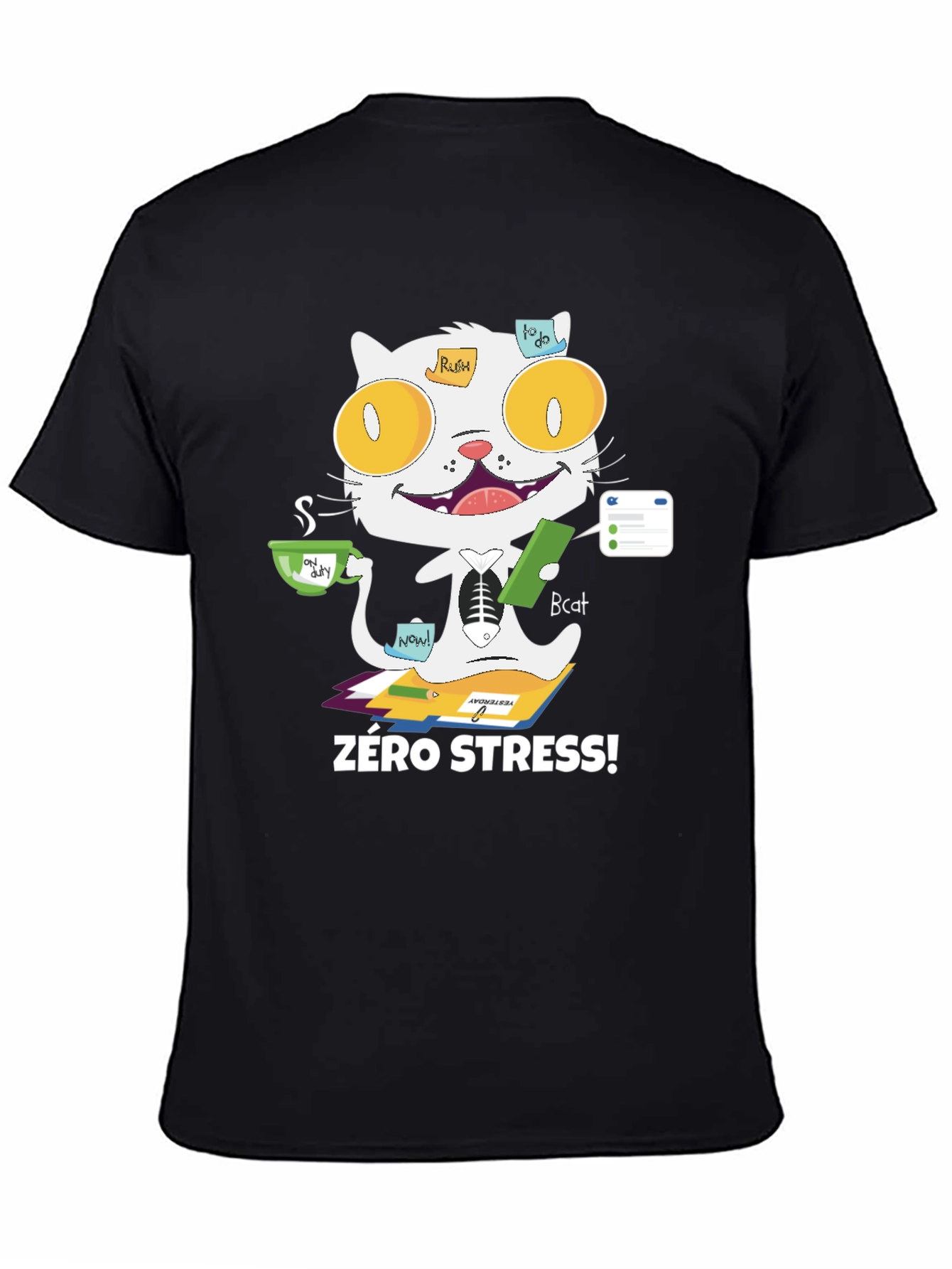 Zero Stress Cat T-Shirt - Funny & Unique Design
